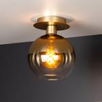 Marius plafondlamp, goud, 1-lamp, glas