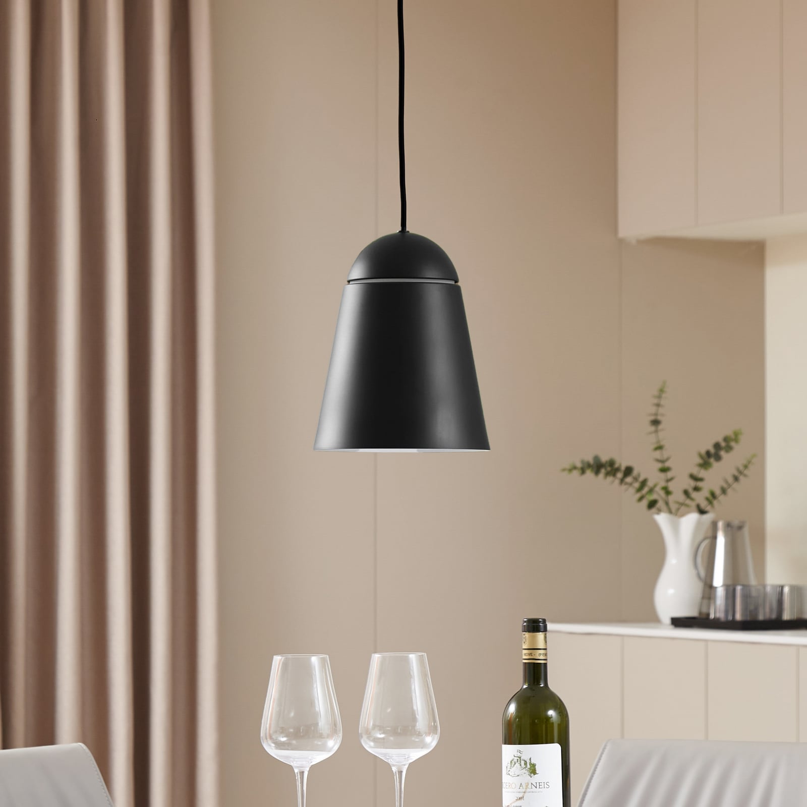 Montes pendellampe, svart, Ø 20 cm - Nola