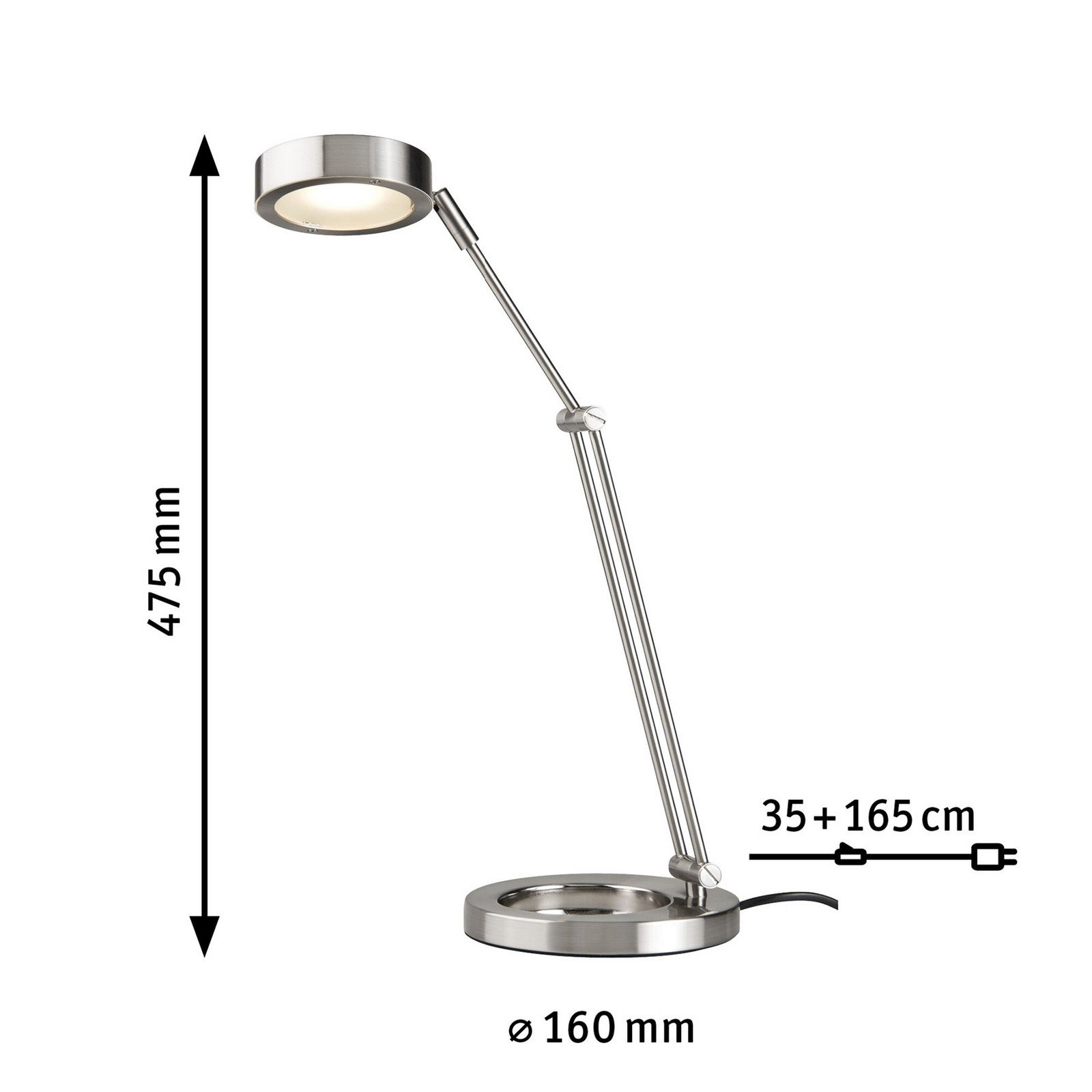 Paulmann Zed lampă de birou LED fier periat