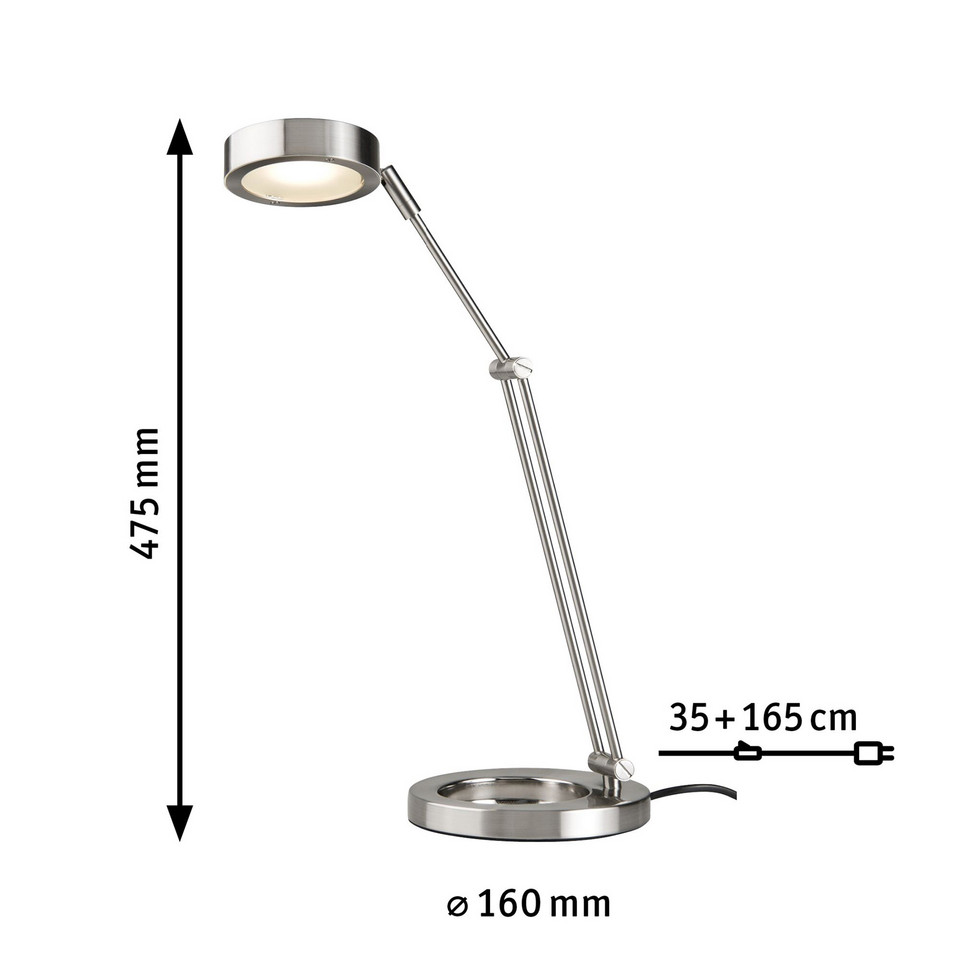 Paulmann Zed Bordslampa Borstat Iron, metallisk från Paulmann