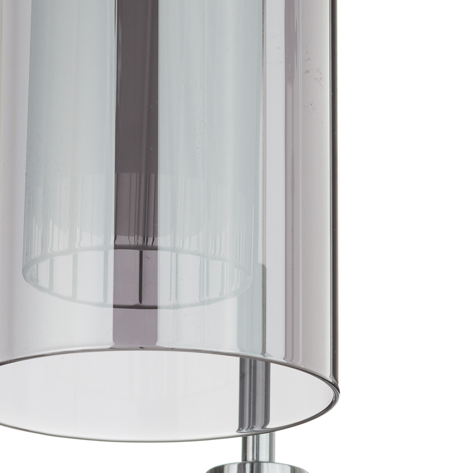 Hanglamp Duo 2, rookglas/chroom 5-lamps