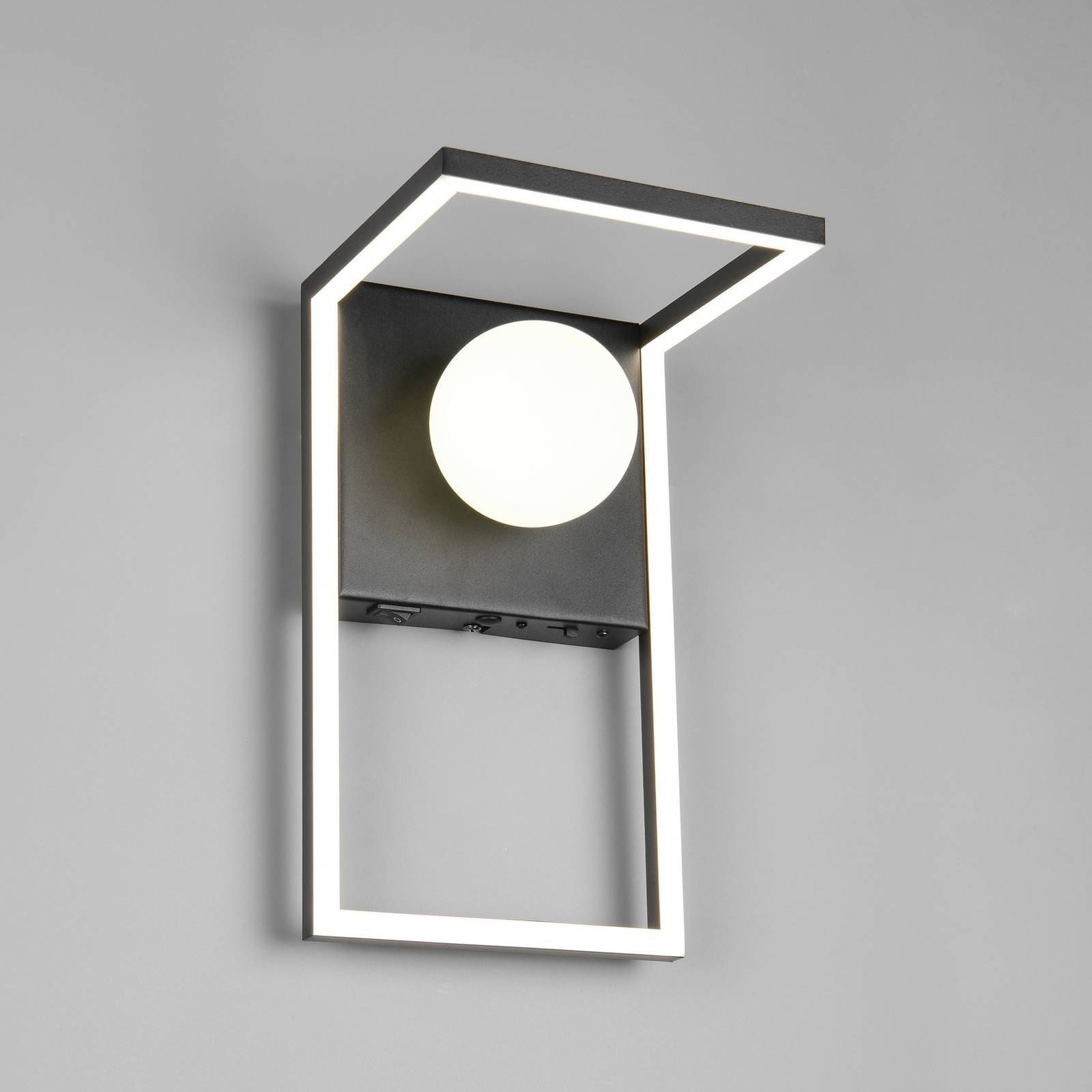 Trio Lighting LED wandlamp Arola, matzwart, breedte 17 cm, metaal