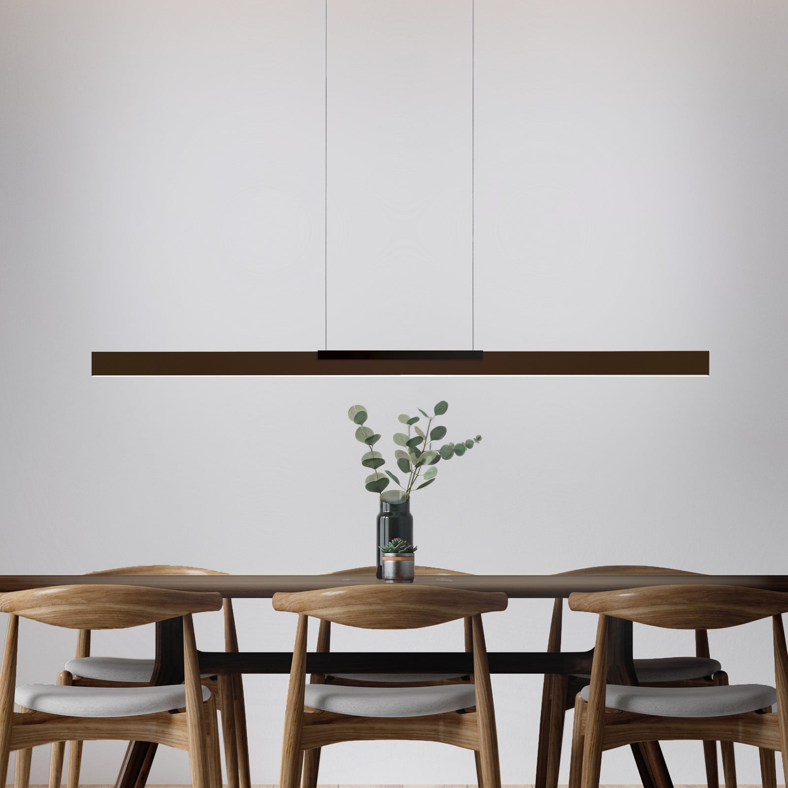 Lampă suspendată LED Bopp Nano 2.0 lungime 140 cm bronz/negru - Camera de zi / sufragerie - Modern - bronz negru - Aluminiu