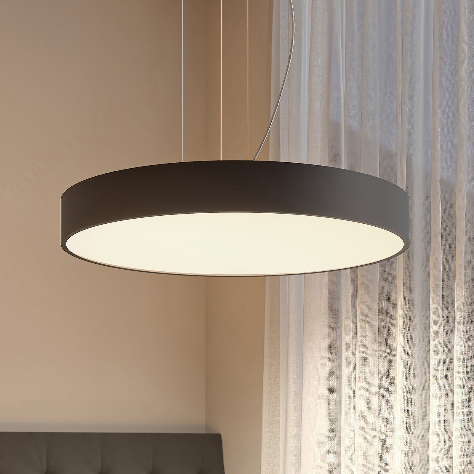 Arcchio Noabelle lampă suspendată LED negru 80 cm - Bucătărie - modern - negru alb - Metal