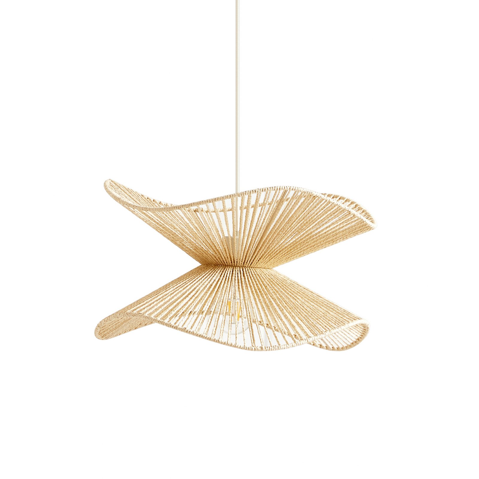 Lindby pendant light Valdorin, beige, paper, Ø 40 cm, E27