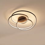 Lindby LED ceiling light Kateryna, black, Ø 60 cm, dimmable