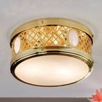 Old Vienna ceiling lamp, 25 cm, glossy brass