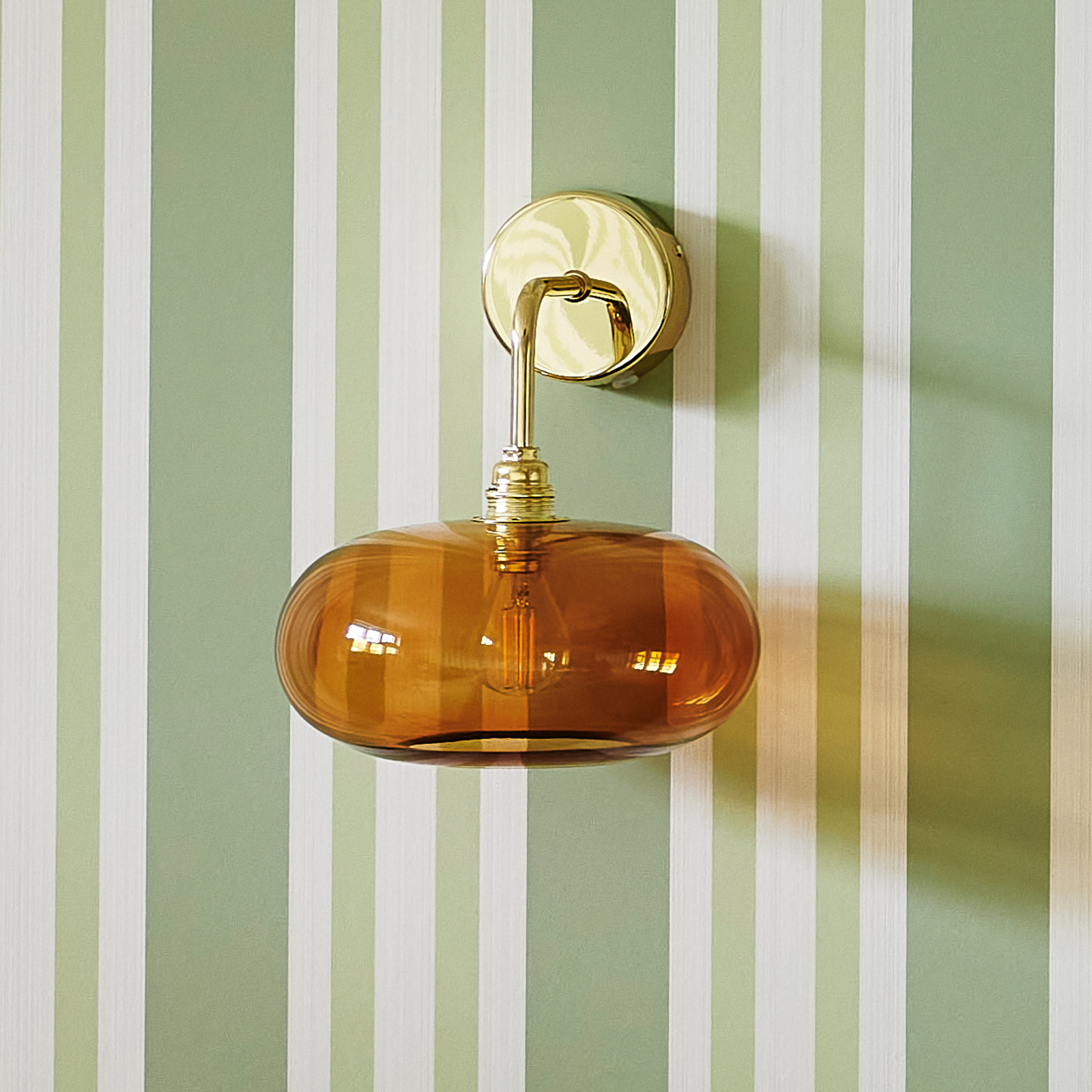 EBB & FLOW Wandleuchte HORIZON, braun, Glas, Ø 21 cm