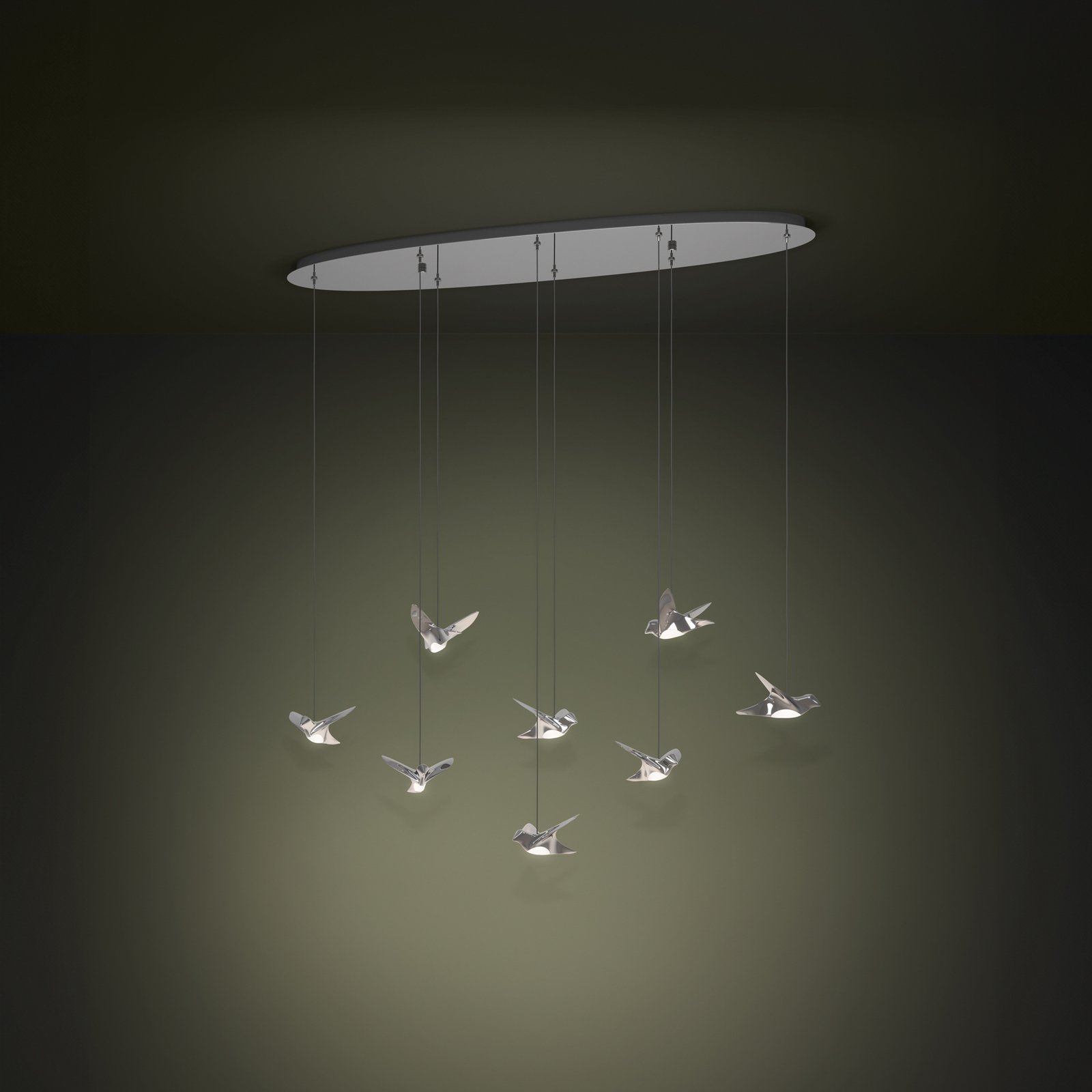 EGLO Stars Of Light LED hanging light Paratebueno, chrome, 8-bulb