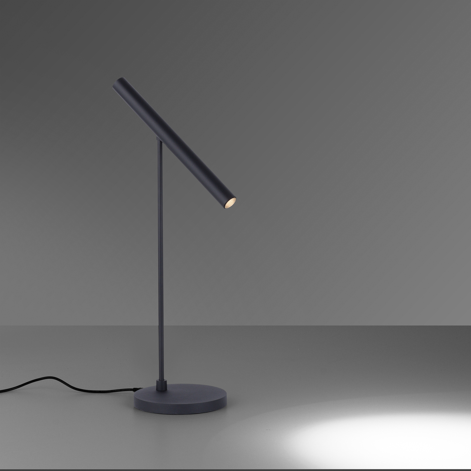 PURE Tutua lampa stołowa LED, ściemniacz, czarna