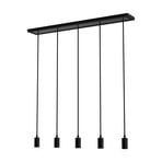 Segula hanglamp Madox 5X Wave, zwart, staal, E27