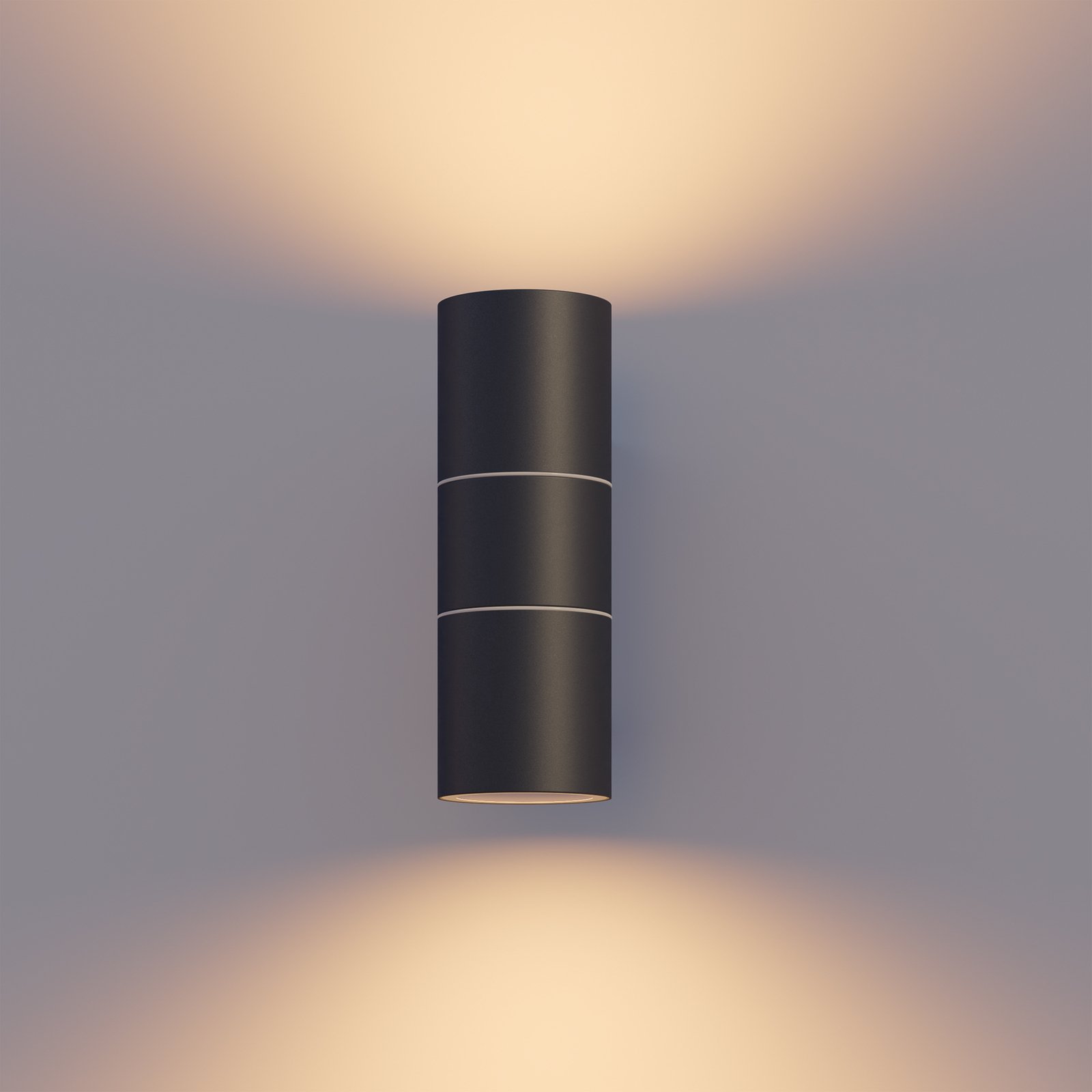 Calex udendørs væglampe GU10 rustfrit stål, op/ned, 17 cm, sort