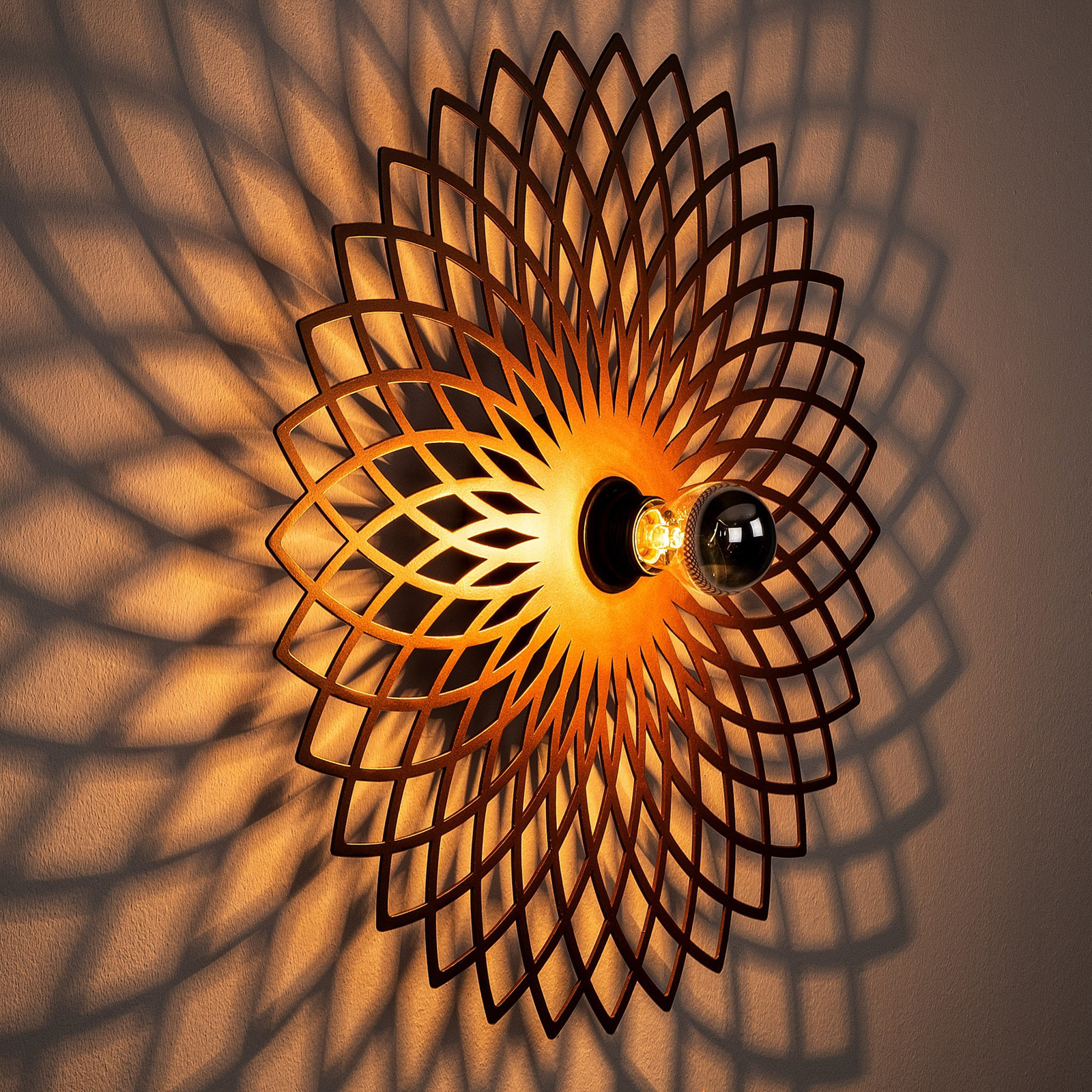 Fellini MR-988 wall lamp hole pattern Ø50cm copper