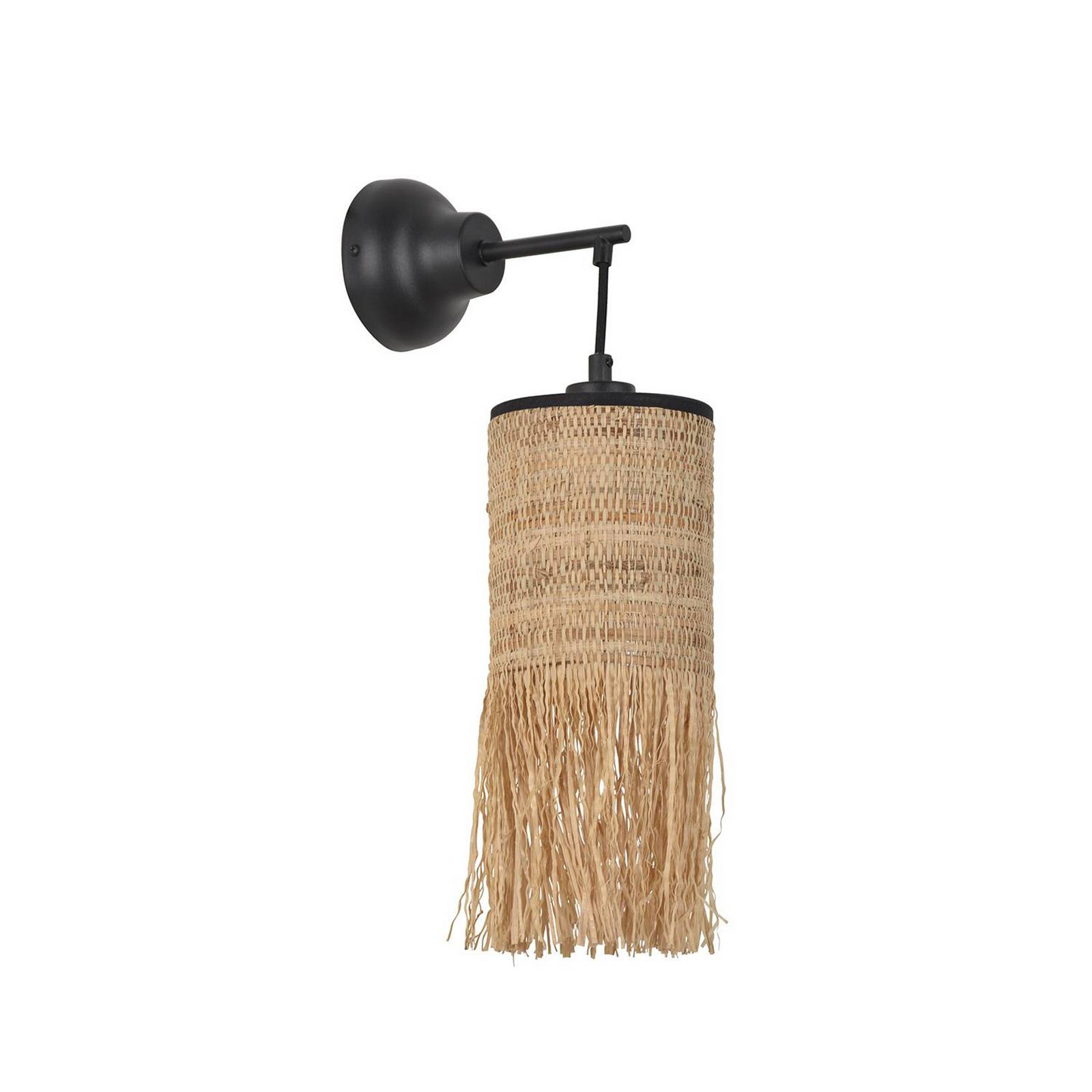 MARKET SET Wandlampe Formentera, braun Höhe 47 cm, Palmfaser günstig online kaufen