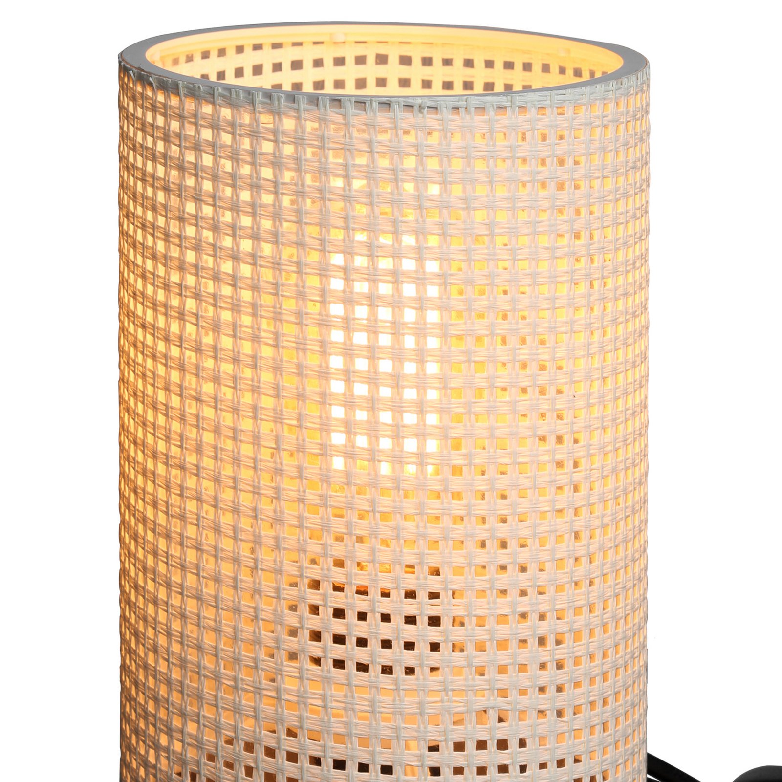 Lampa stołowa Tina, wzór biały, cylindryczna, Ø 14 cm