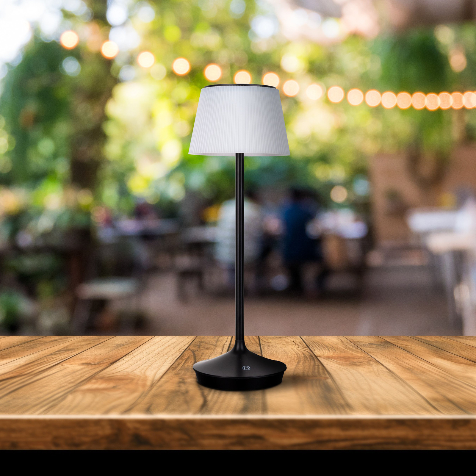 LED stolová lampa Emmi CCT nabíjateľná, čierna
