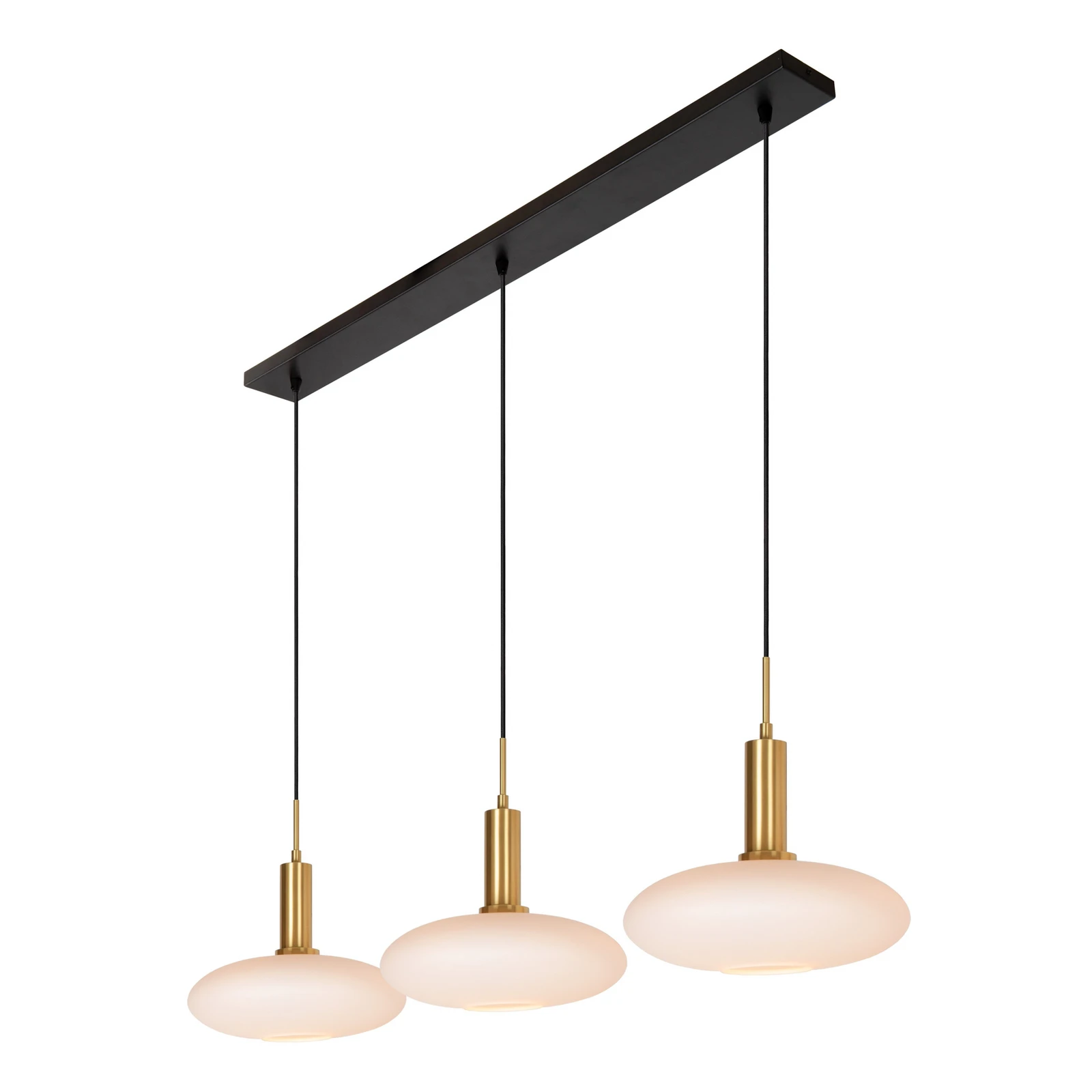 Singala stikla piekaramais gaismeklis, Ø 30 cm, 110 cm, opāls, 3 gaismas