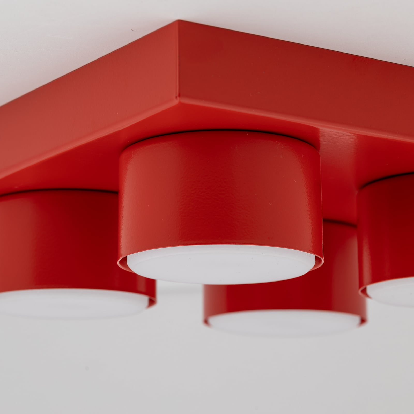 Lampa sufitowa Brix, czerwona, długość 23 cm, 4-punktowa, GX53