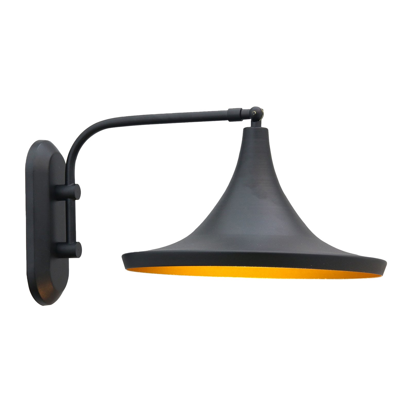 Genish wall light, black, width 30 cm, metal, E27