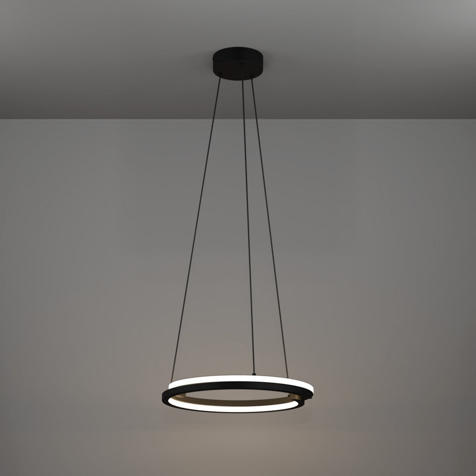 EGLO LED hanglamp MEZZOMONTE, zwart, Ø 48 cm, CCT