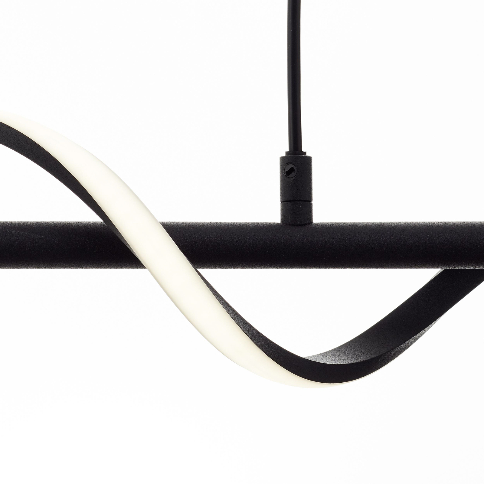 Hanglamp Eunice, lengte 80 cm, zwart, metaal