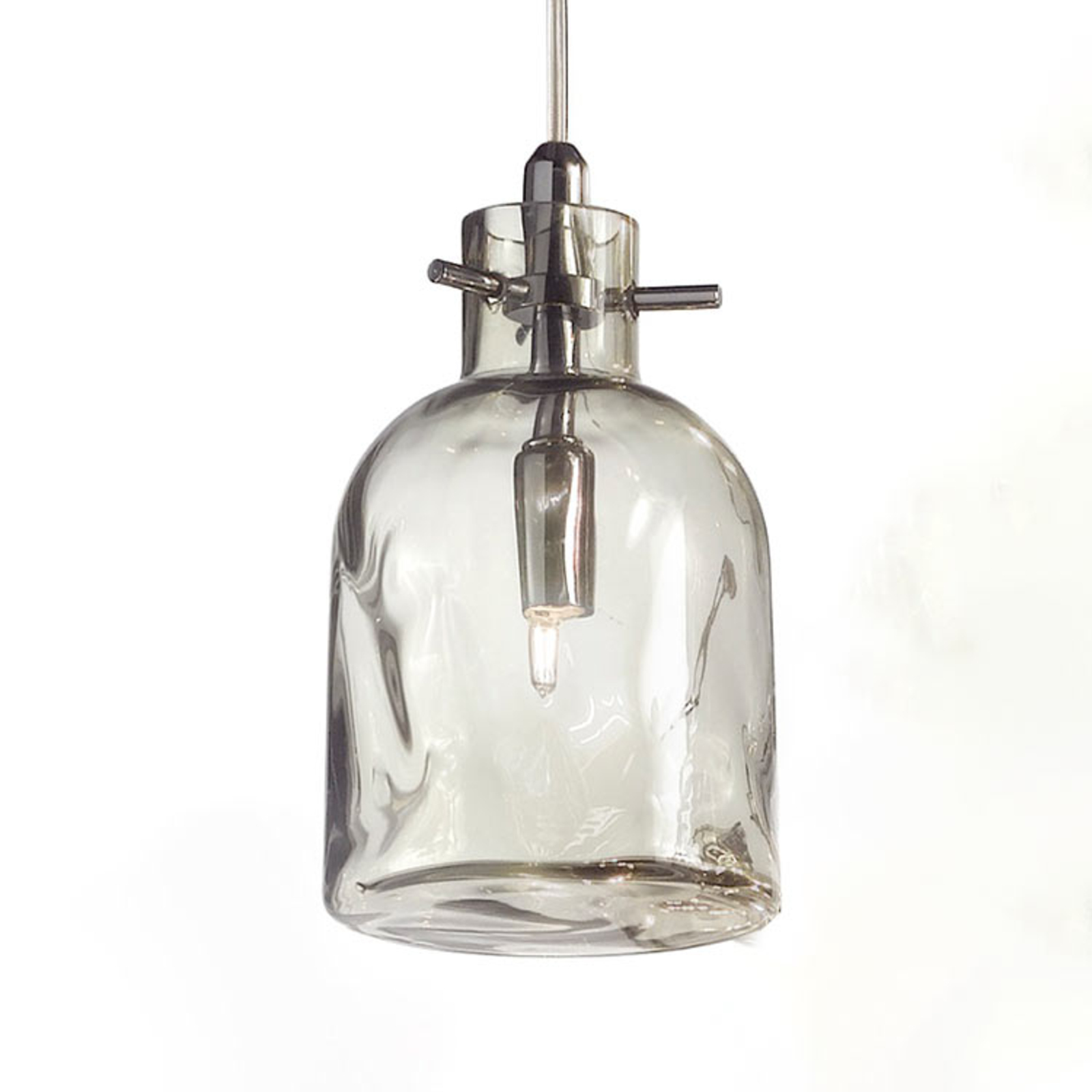 Selene Bossa Nova - hanging lamp 11 cm smoke, for Living / Dining Room, glass, metal, G9, 33 W, energy efficiency: A++, H: 16 cm