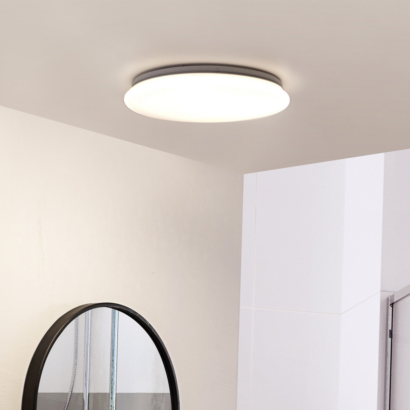 Lindby plafonieră LED Eovi Ø 33 cm alb 4.000 K - Baie - Metal