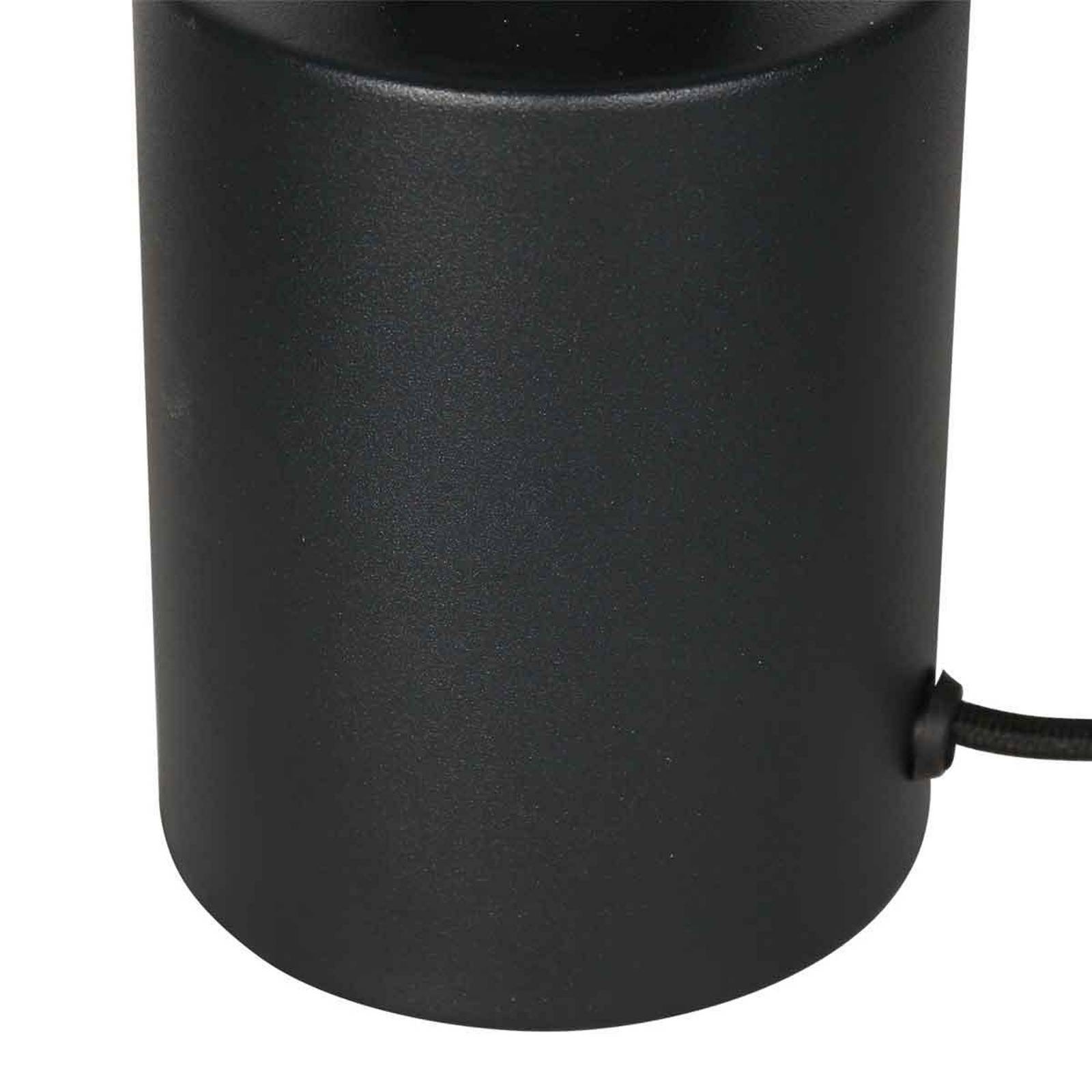 Tischleuchte Bloeba, schwarz/natur, Metall, Holz, E27 günstig online kaufen