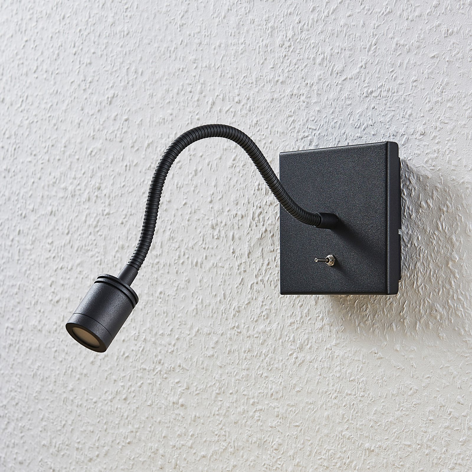 Lindby LED-Wandlampe Mayar, 2er, schwarz, Leselampe, 11 cm