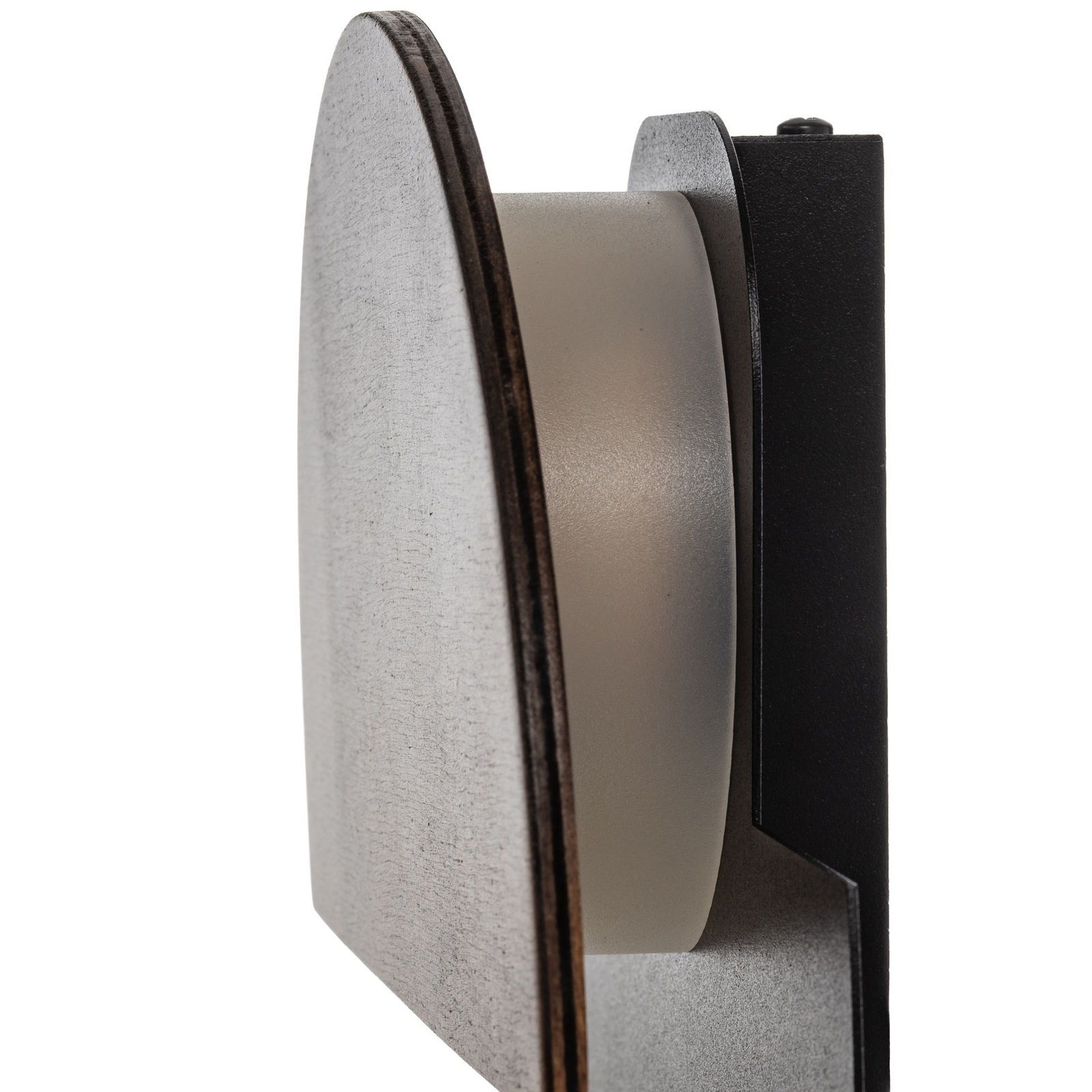 LED nástěnné světlo Luna S, černá/wenge, ocel, dřevo, 3 000 K