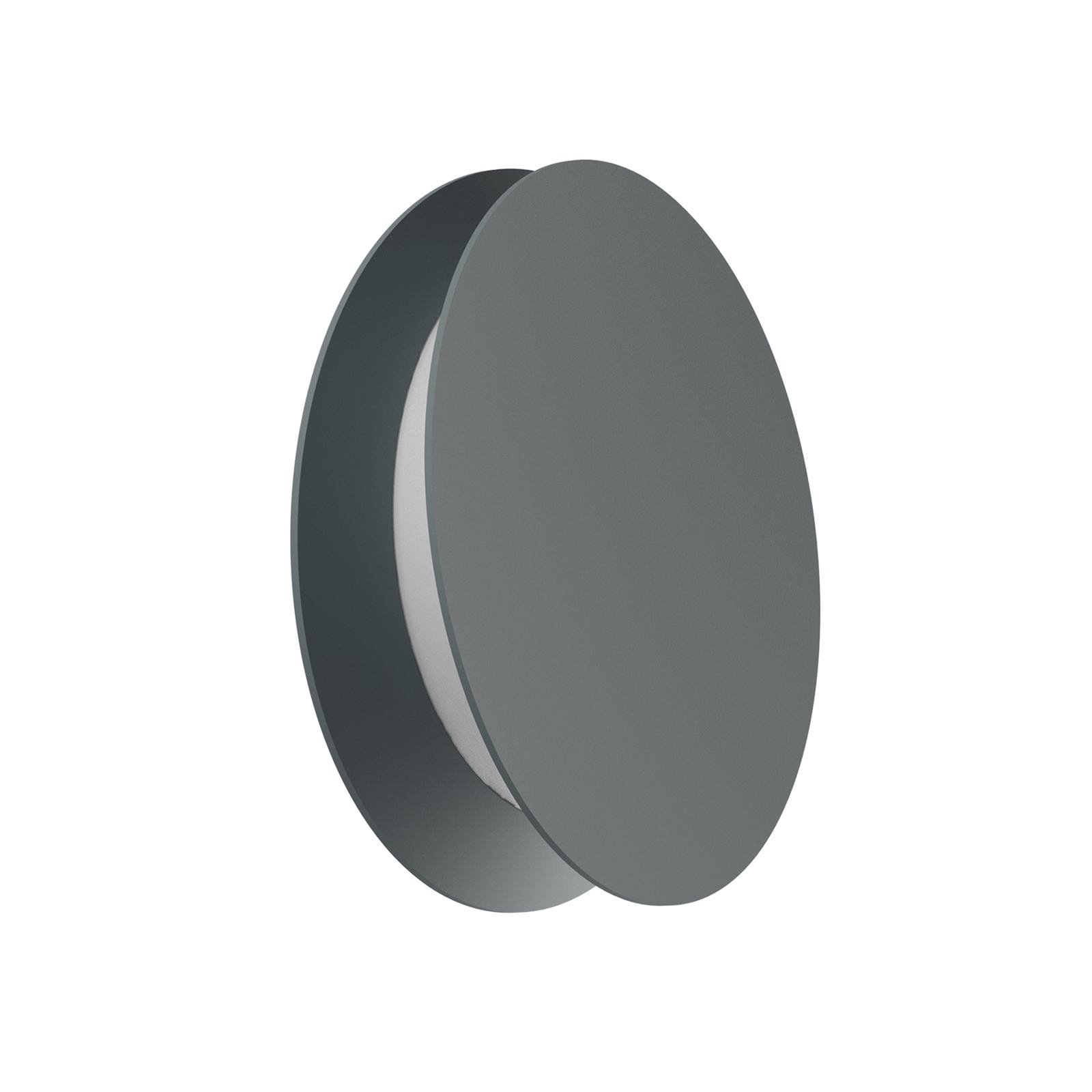 LED wall light Yo-Yo, grey, 2,700 K, aluminium, PMMA, dimmable