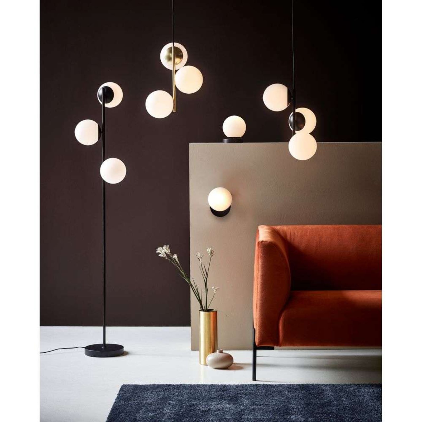 Lilly Candeeiro Suspenso Brass/Opal - Nordlux