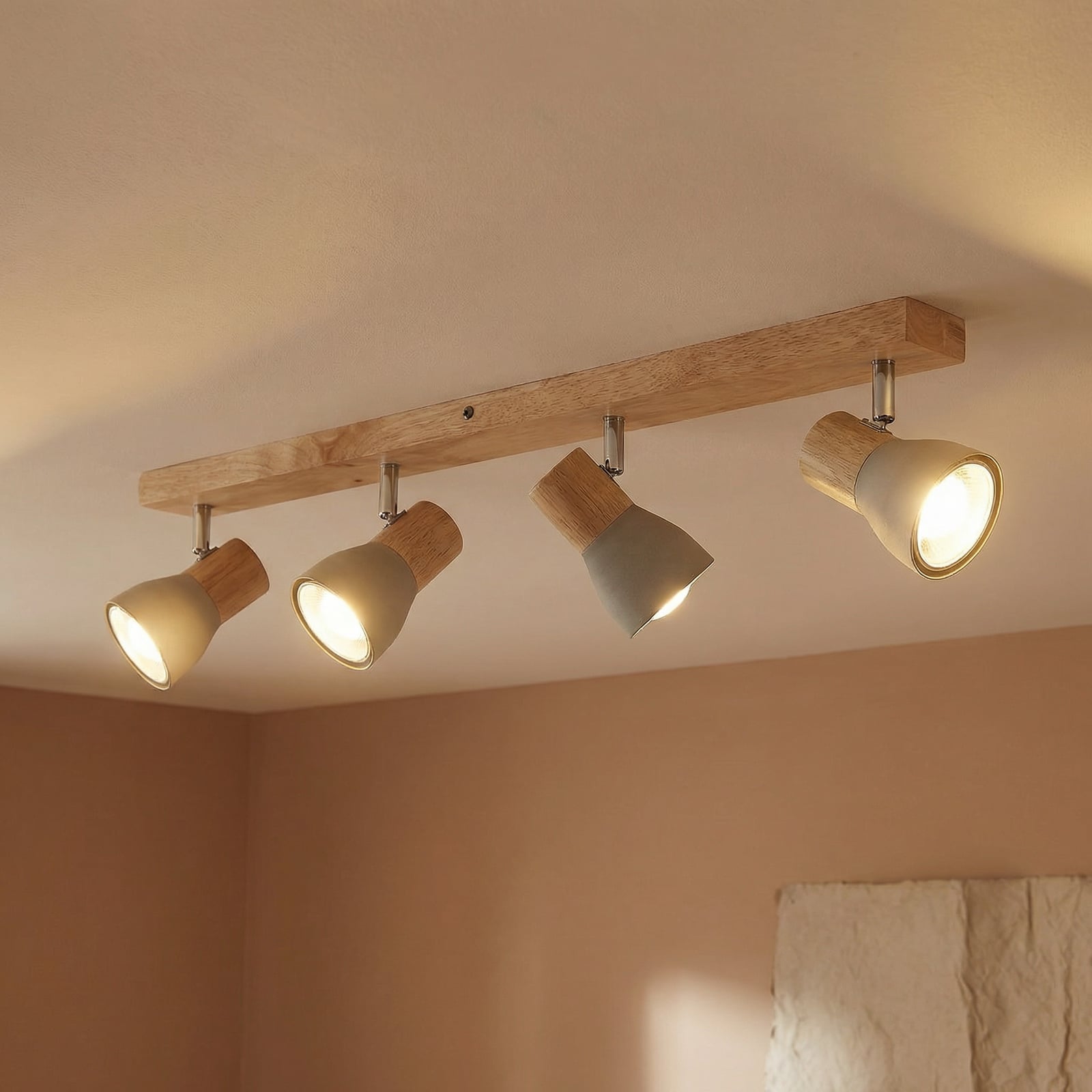 Filiz 4 Taklampe Concrete/Wood - Lindby