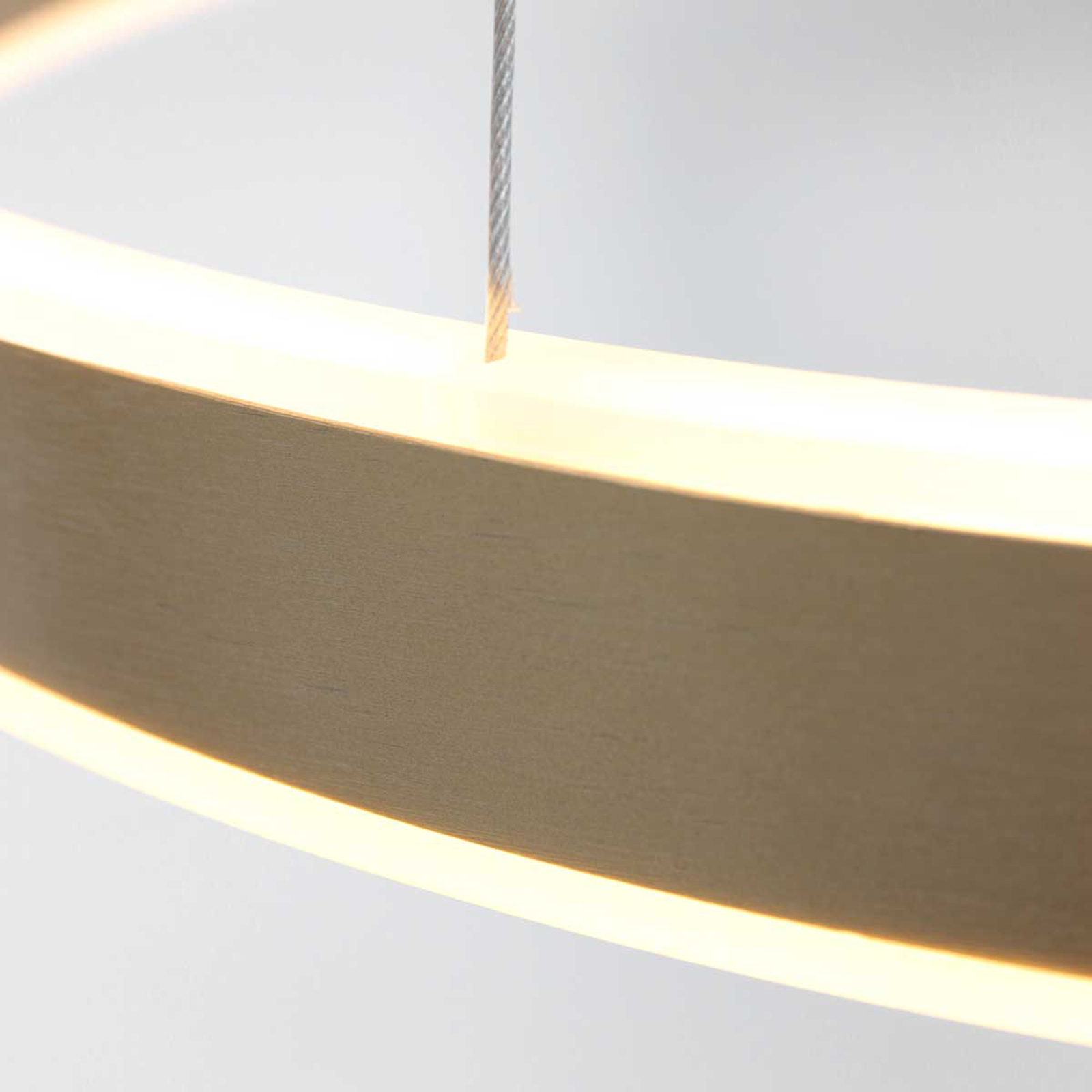 Ringlux LED piekaramais gaismeklis, Ø 60 cm, 2 gaismas, zelta krāsā