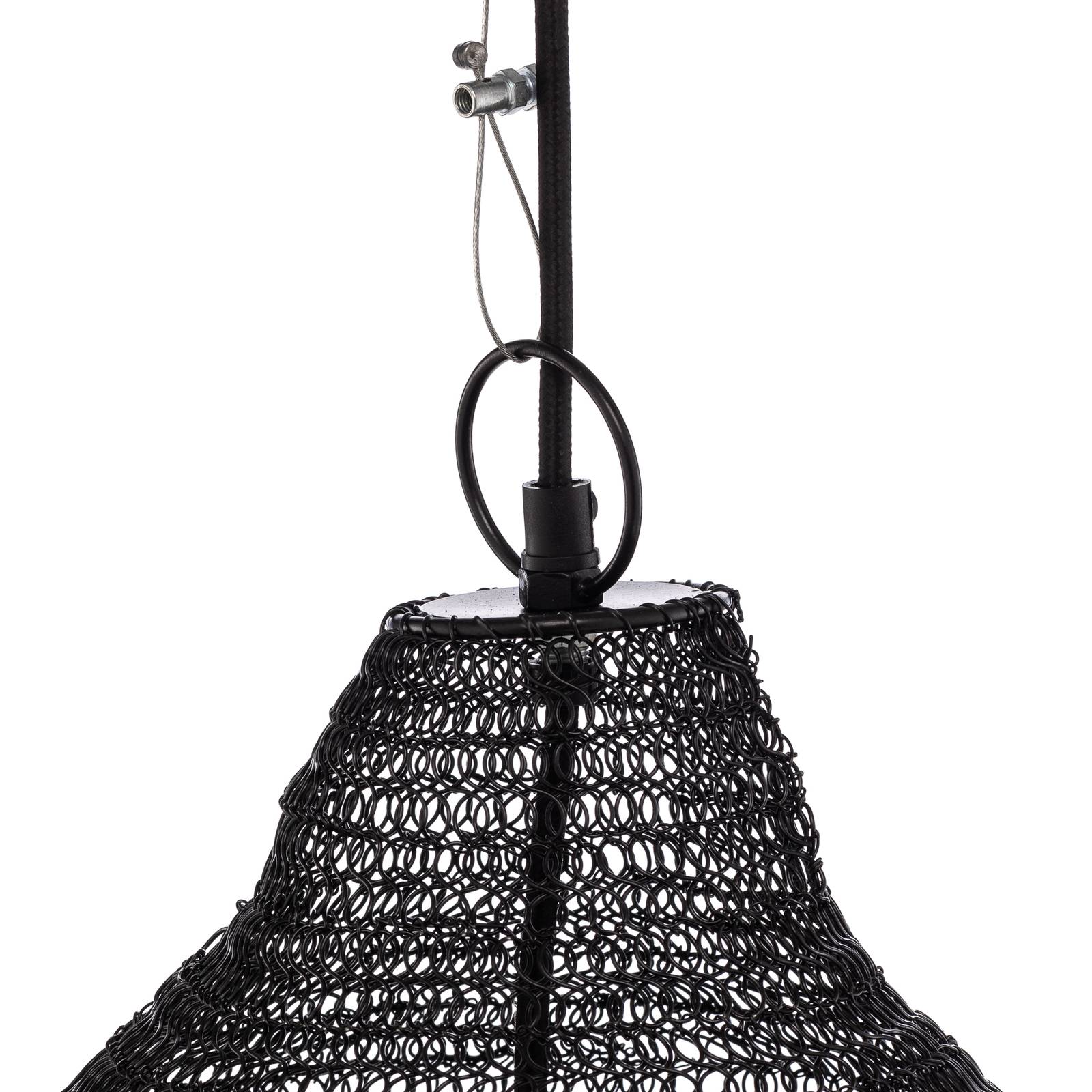 Lampa wisząca Lindby Eldric, Ø 40 cm, czarna, żelazo, E27