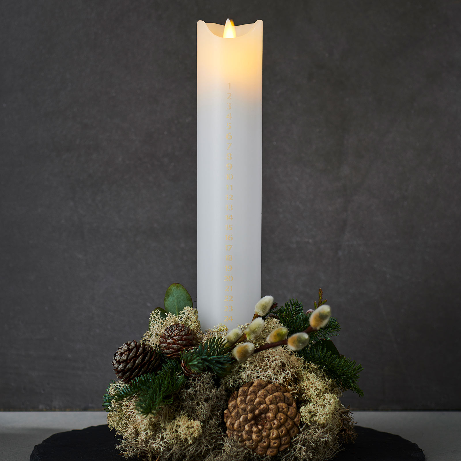 LED-Kerze Sara Calendar Höhe 29 cm