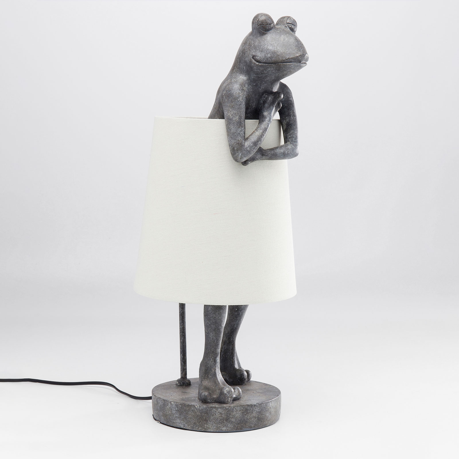 KARE Stolná lampa Animal Frog sivá