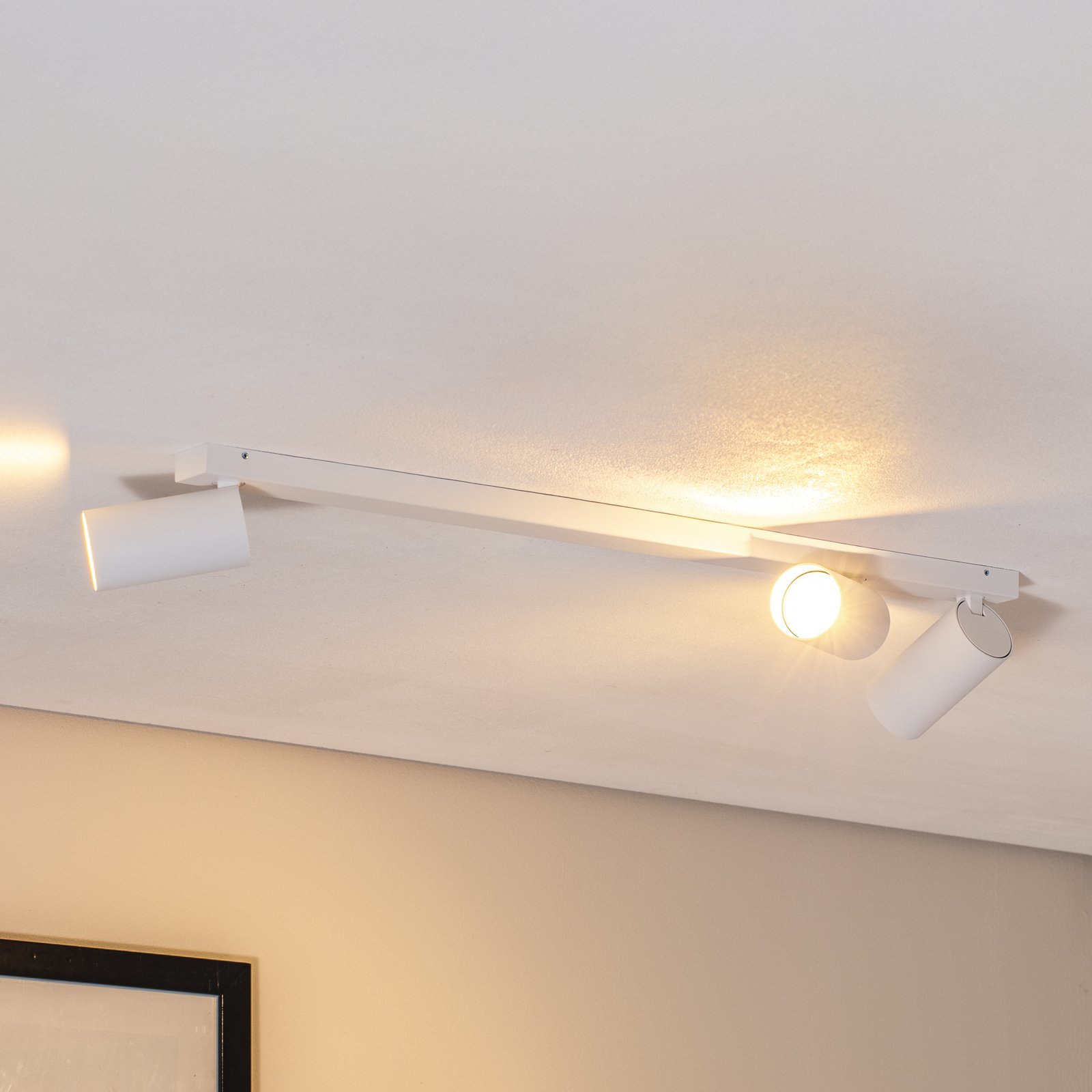 Deckenstrahler Mono III, 3-flammig, weiß, 84 cm lang, GU10