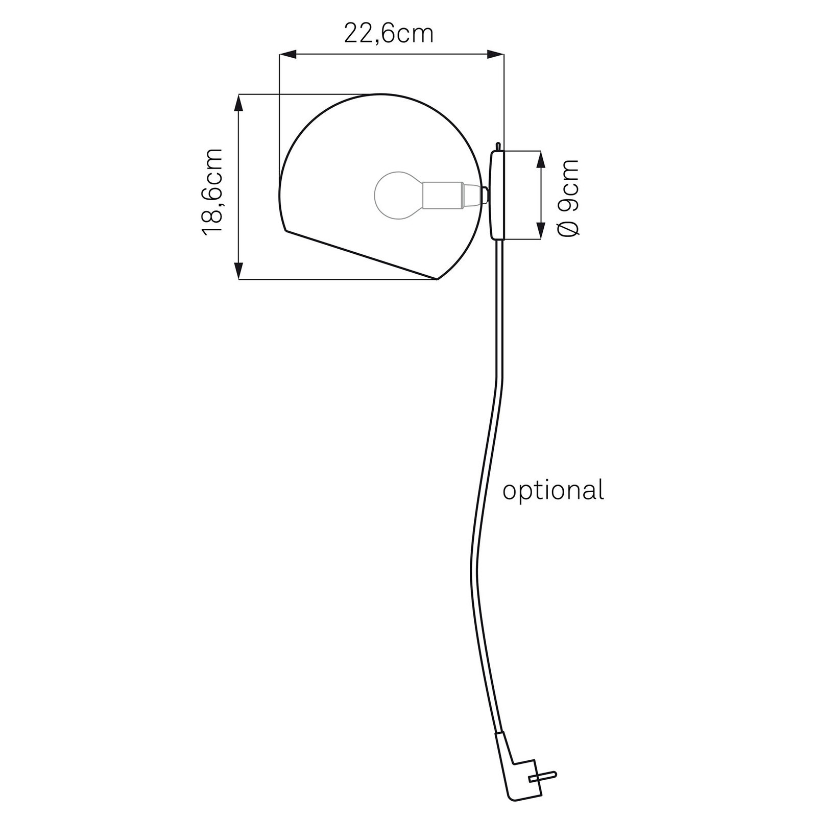 Nyta Tilt Globe Wall Short vegglampe med plugg