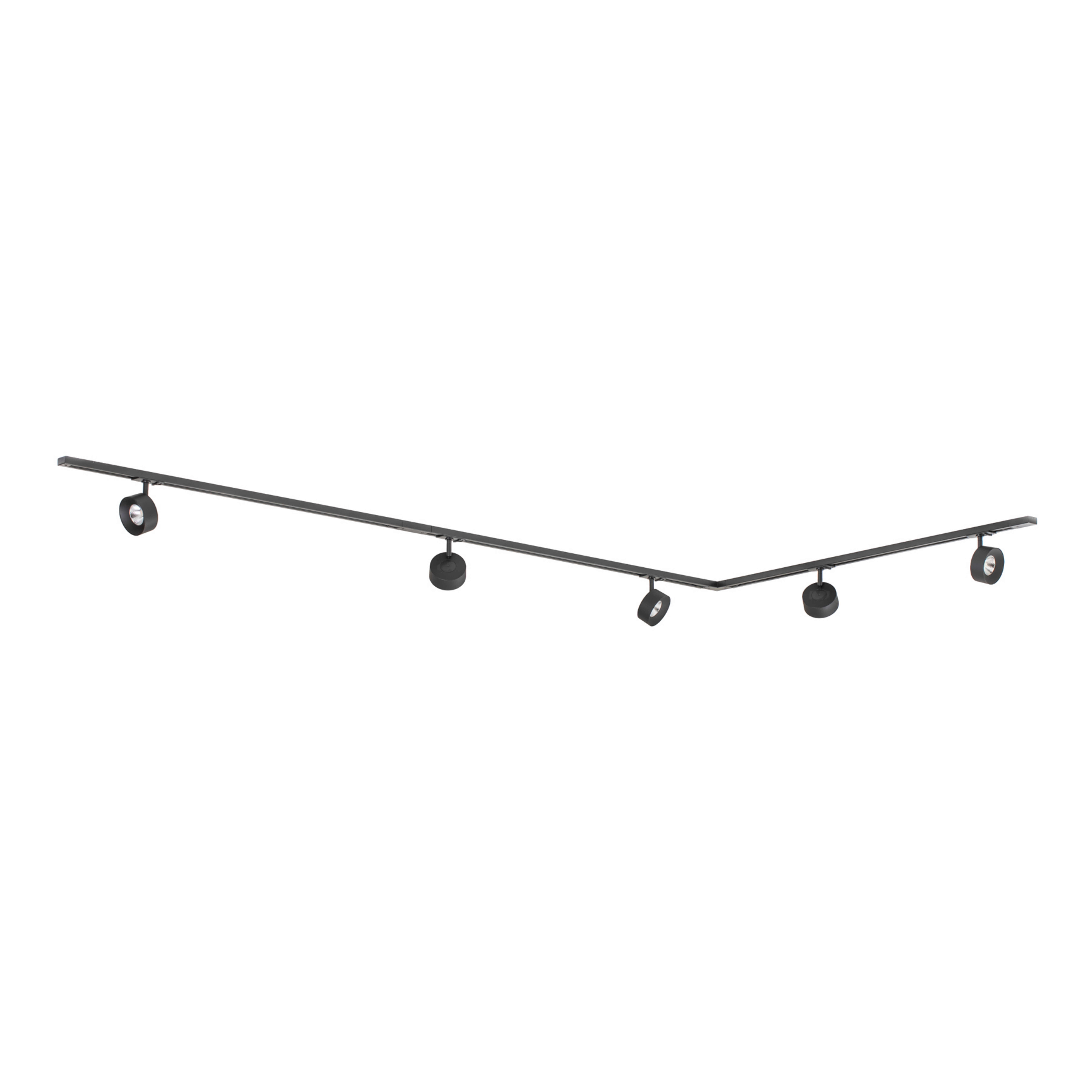 Linaro railsystem, Ø 9,5 cm, 5-lamps, zwart - Lindby