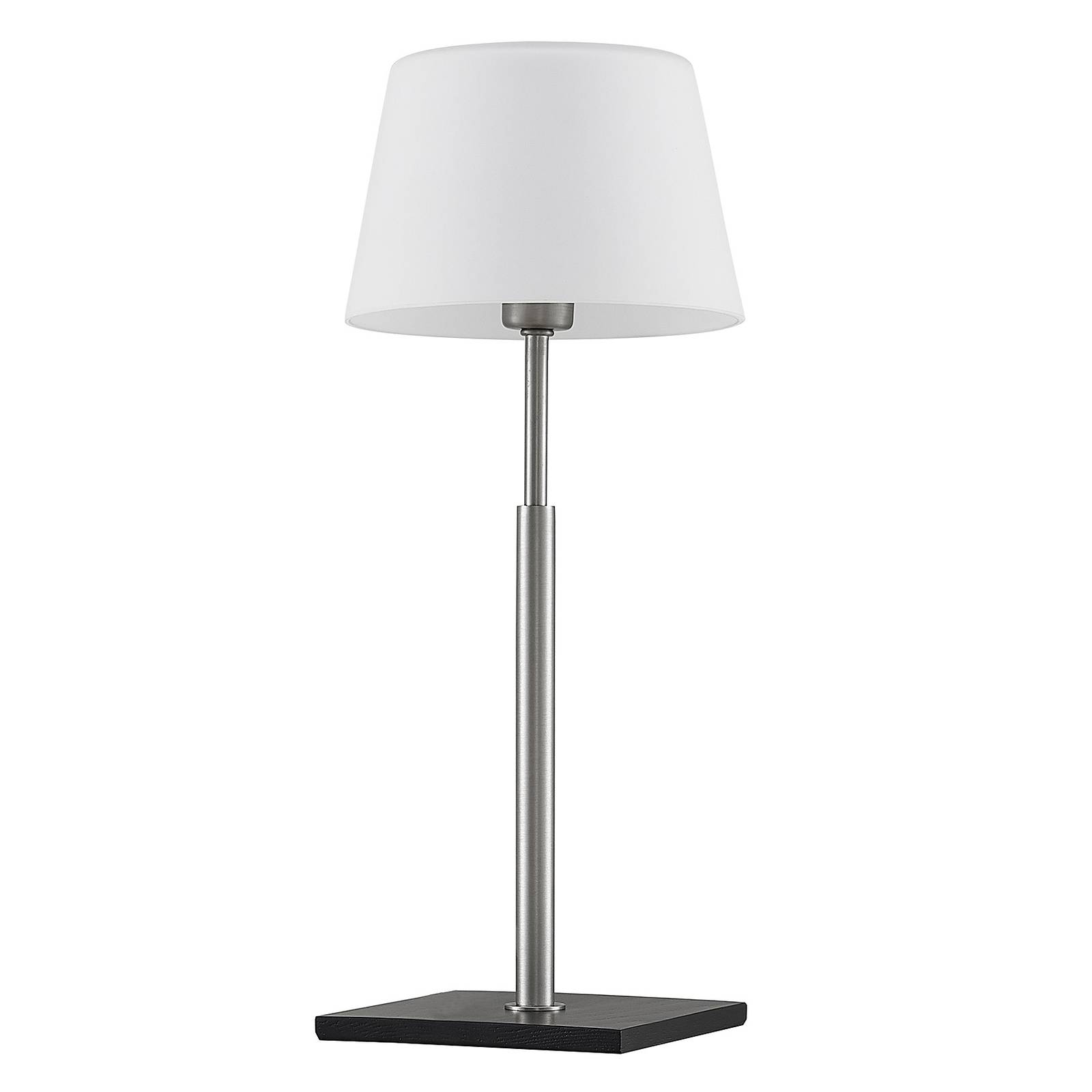 Lucande Madita table lamp with base in ash wood, for Living / Dining Room, glass, wood, iron, aluminium, G9, 40 W, H: 38 cm