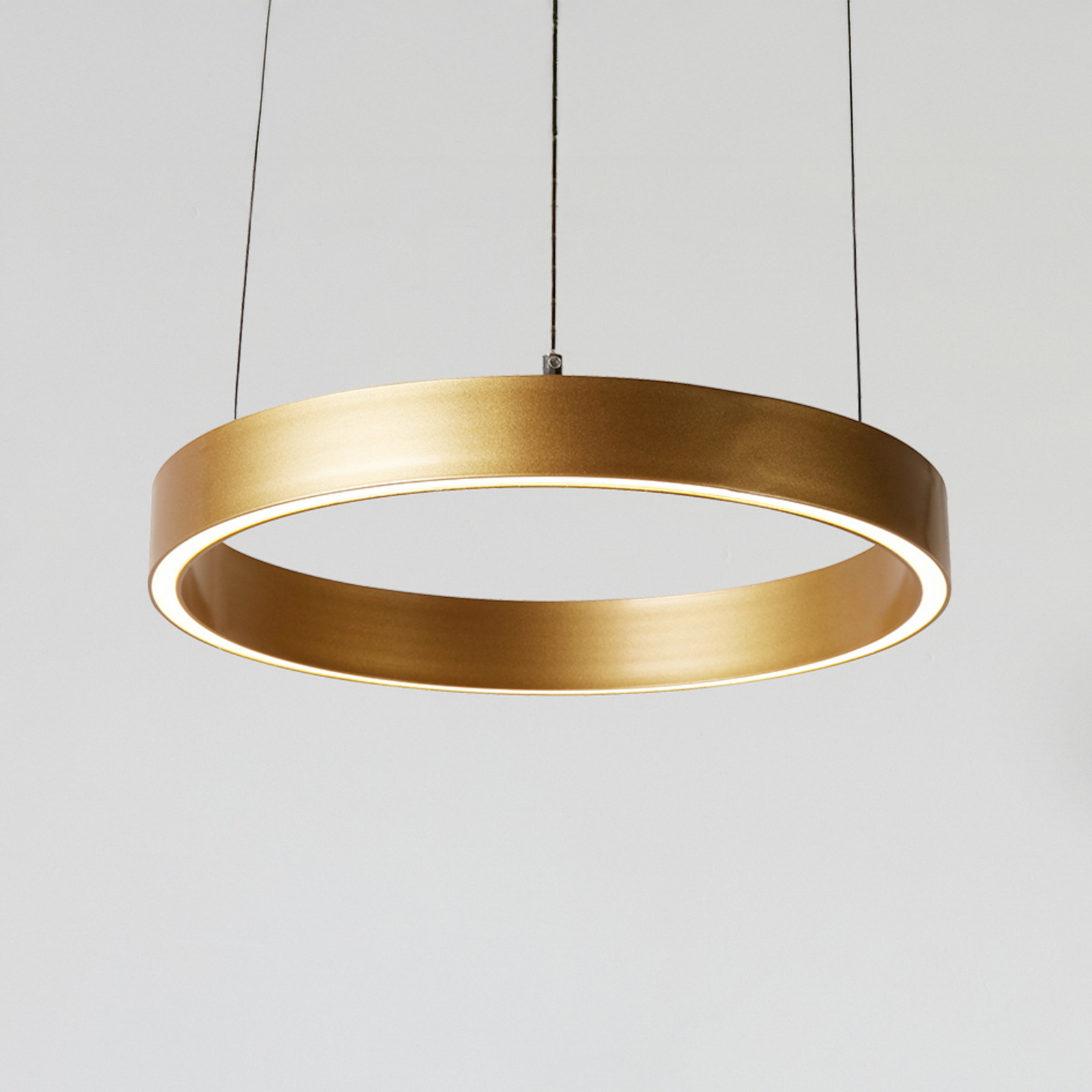 Searchlight LED висяща лампа Layla, златиста, Ø 44 см CCT, с регулируема височина