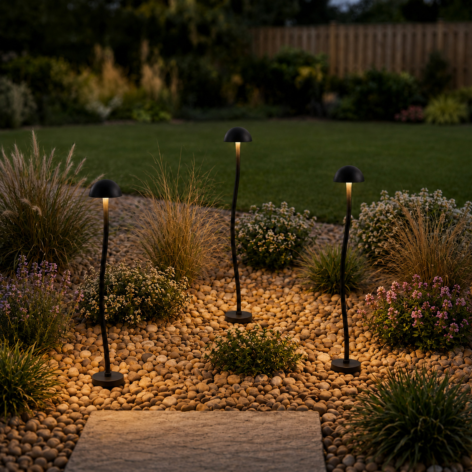 Lindby LED-Erdspießleuchte Soremi, schwarz, 3er-Set, IP44