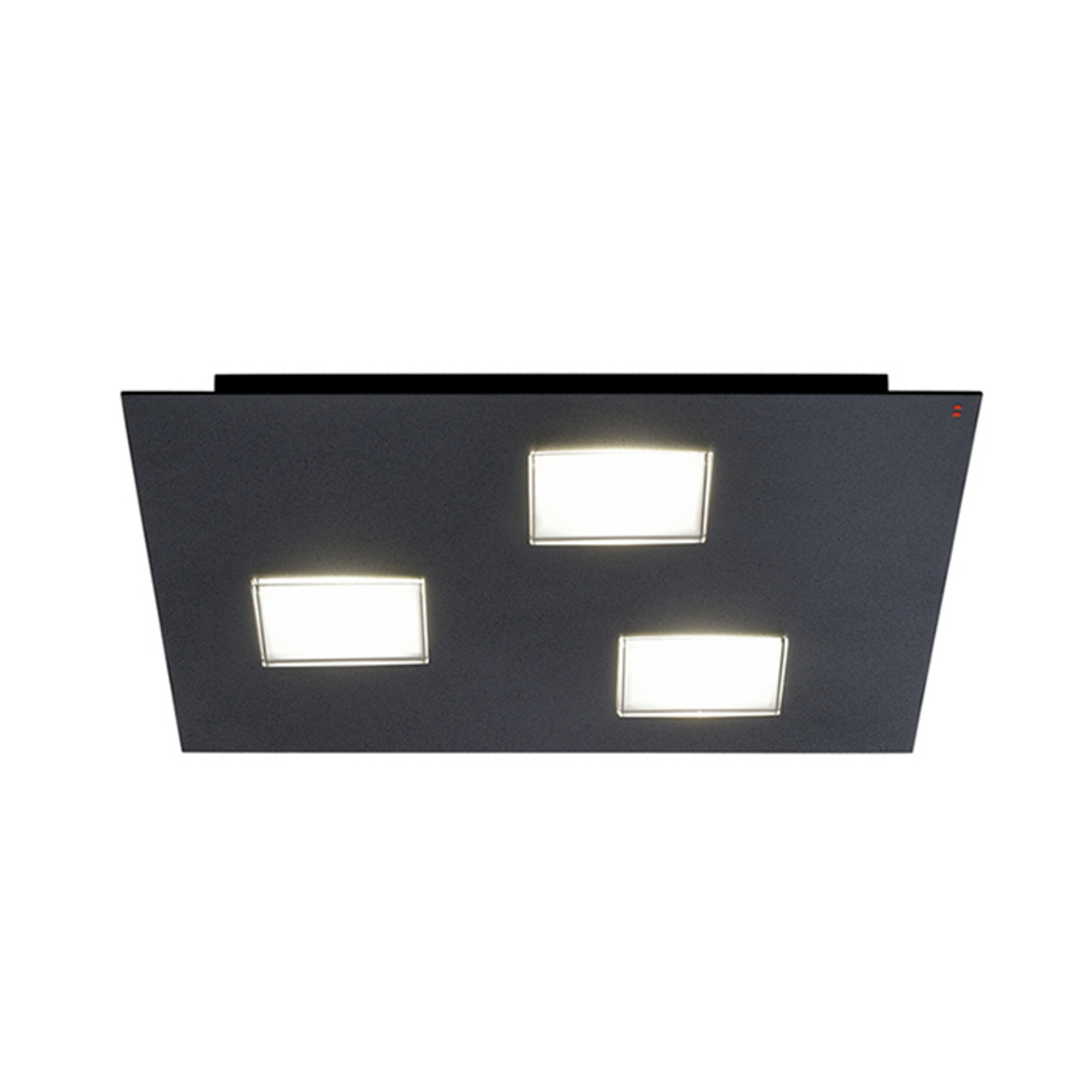 Zwarte LED plafondlamp Quarter, met 3 lampjes