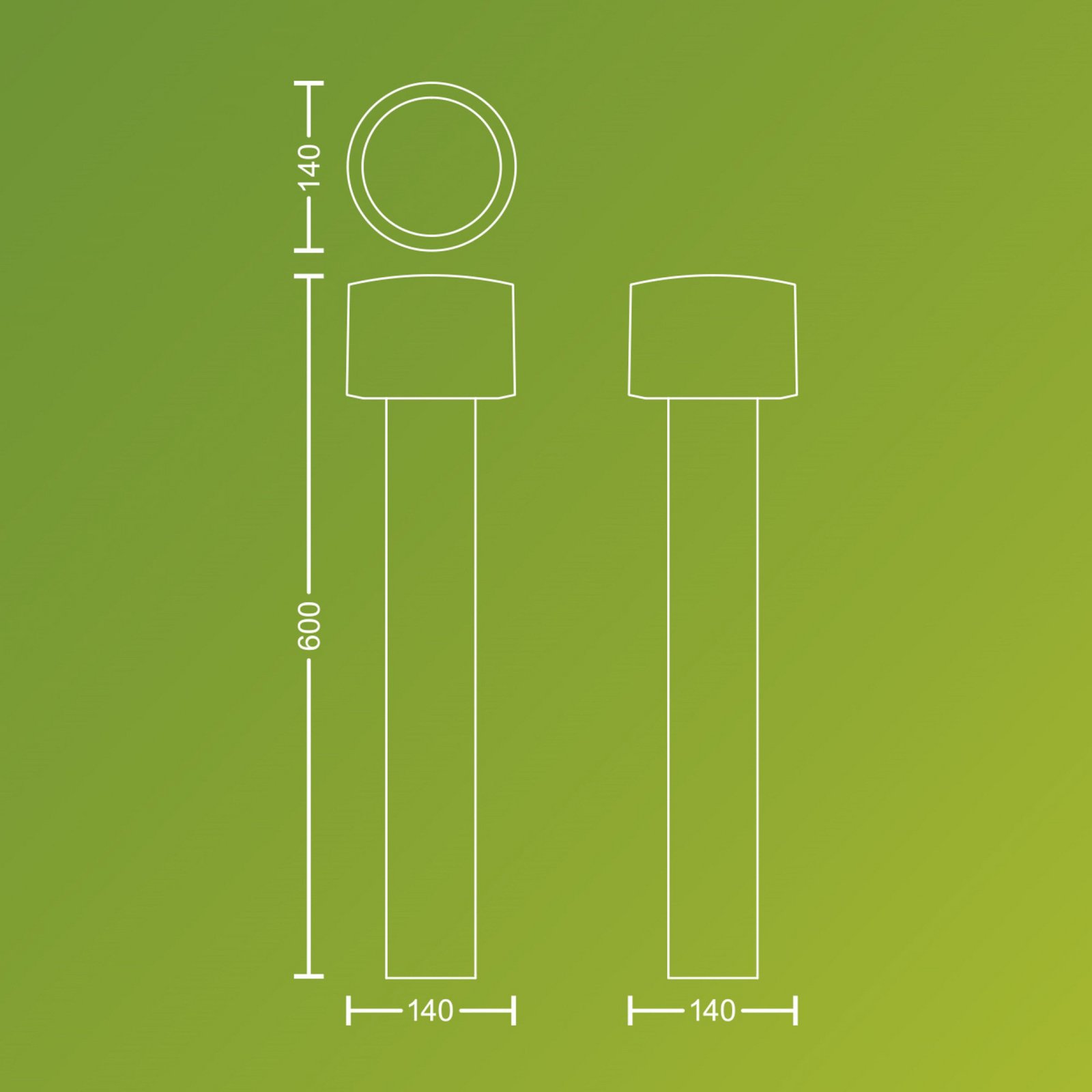Philips LED-Sockelleuchte Otis UE, Edelstahl, IP44