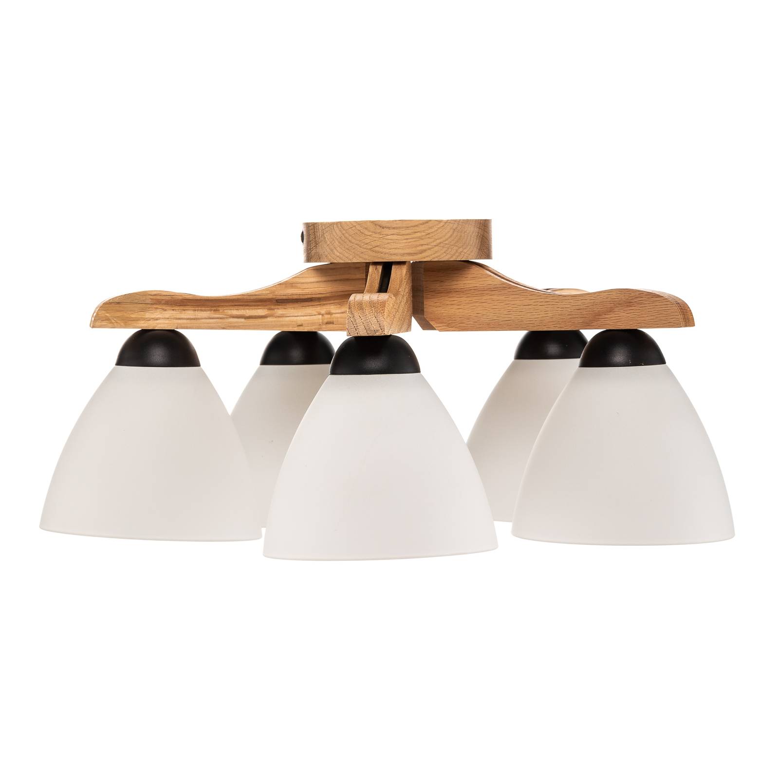 Lampa sufitowa Haro, dąb/biały, 5-punktowa