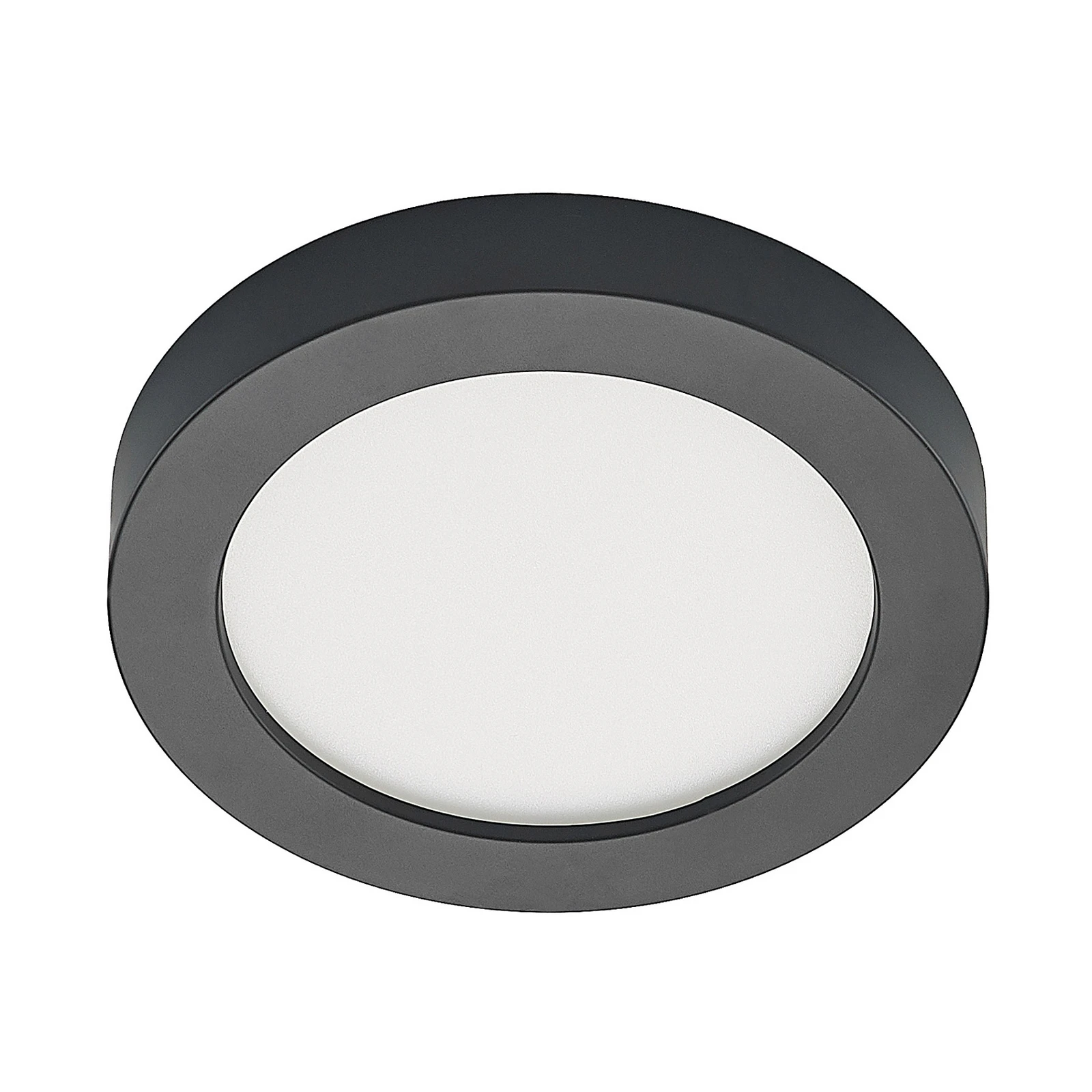 Prios LED stropna svjetiljka Edwina, crna, 23 cm, CCT, IP44