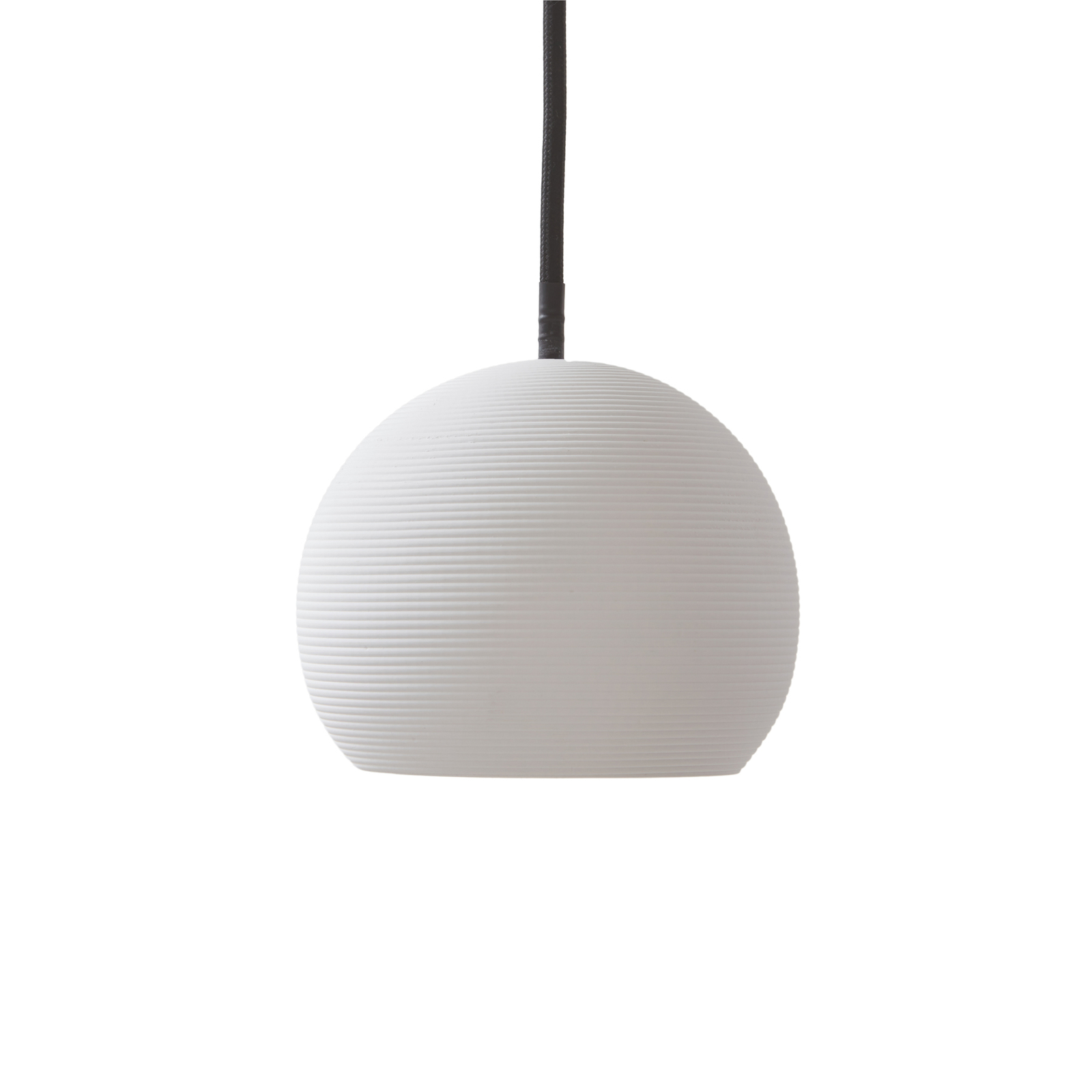 Lucande hanglamp Darkorin, wit, rond, gips, Ø 12 cm