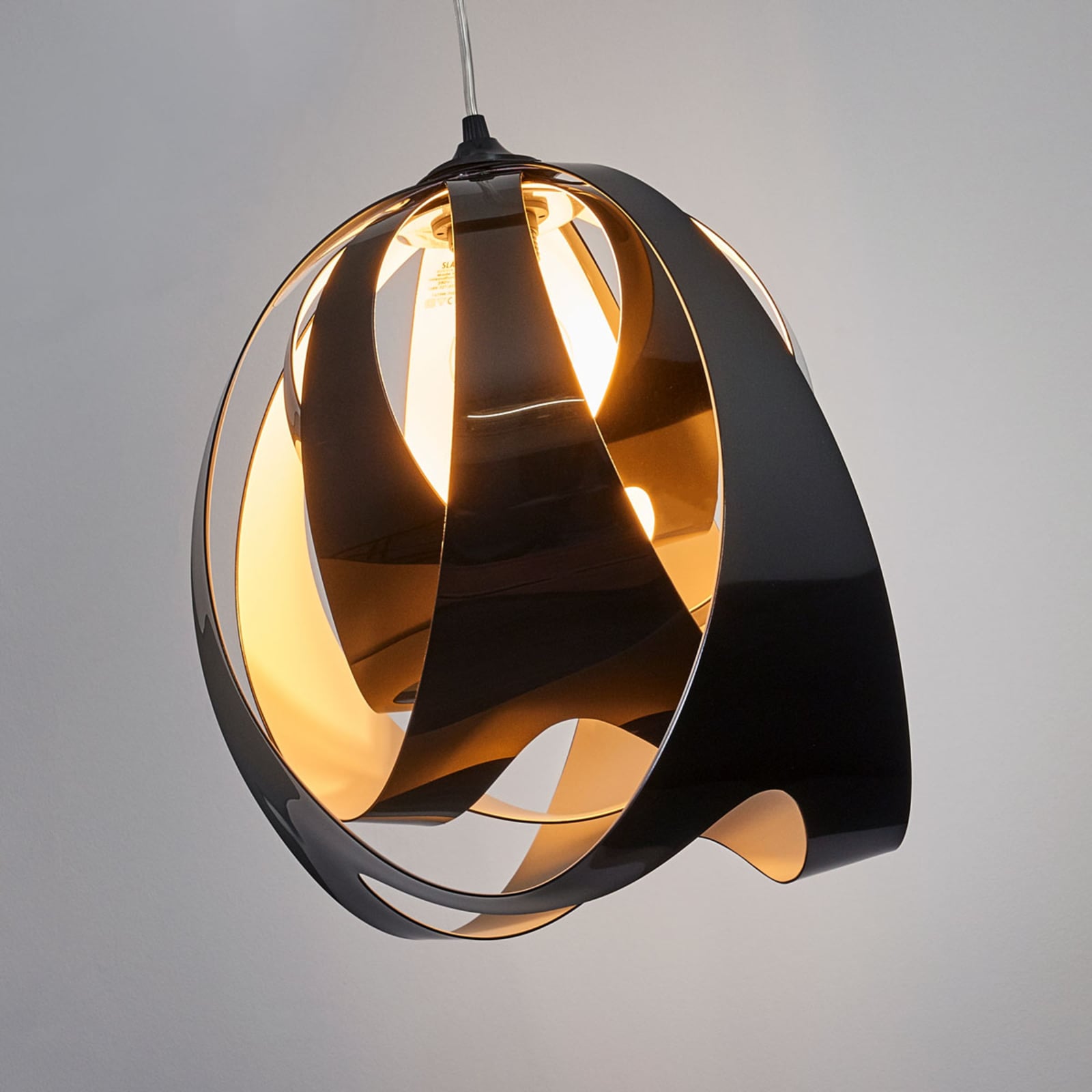 Slamp Modern GOCCIA DI LUCE hanging light, black, for Living / Dining Room, Opalflex, E27, energy efficiency: A++, H: 43 cm