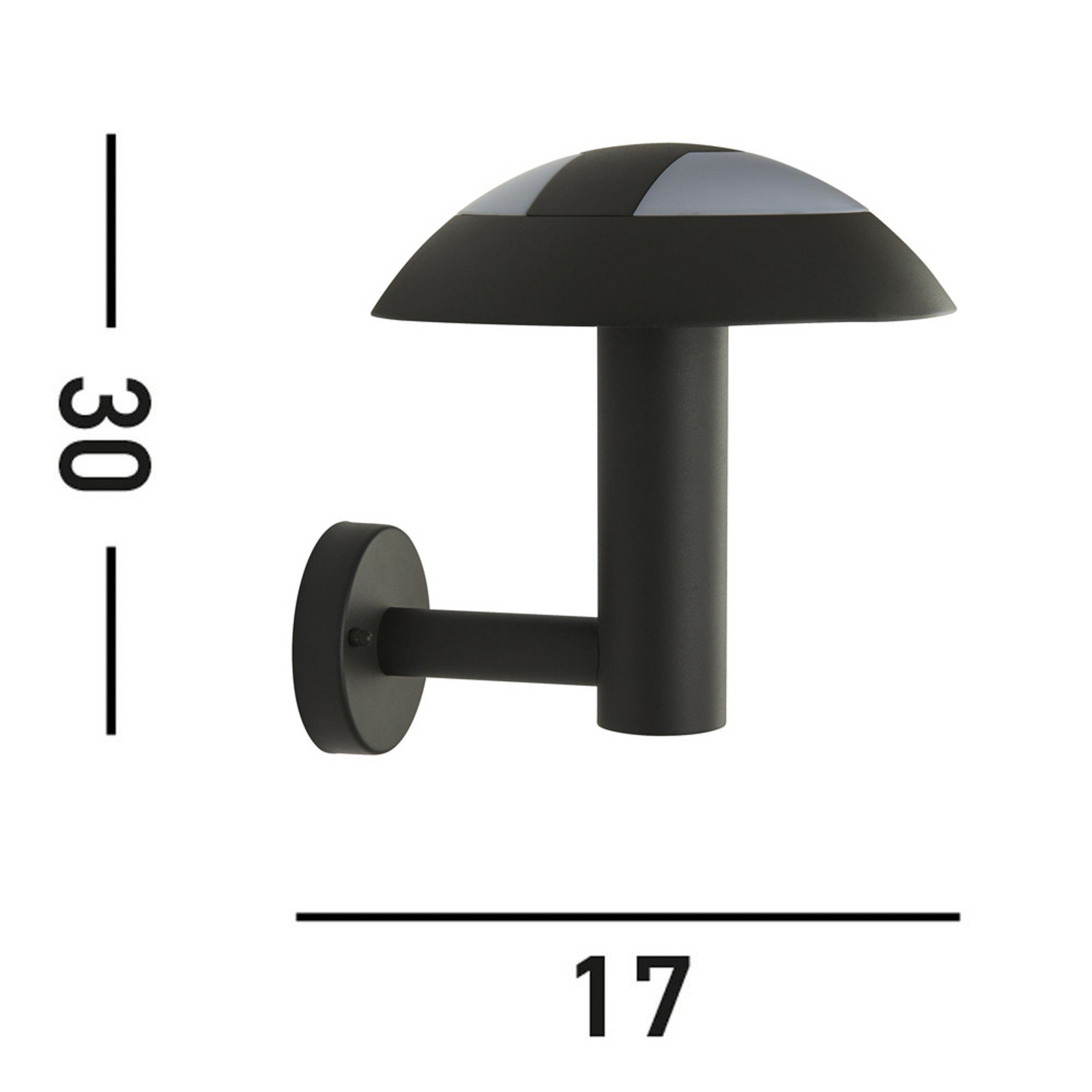 Applique d'extérieur LED MUSHROOM, IP44, noire, en forme de champignon